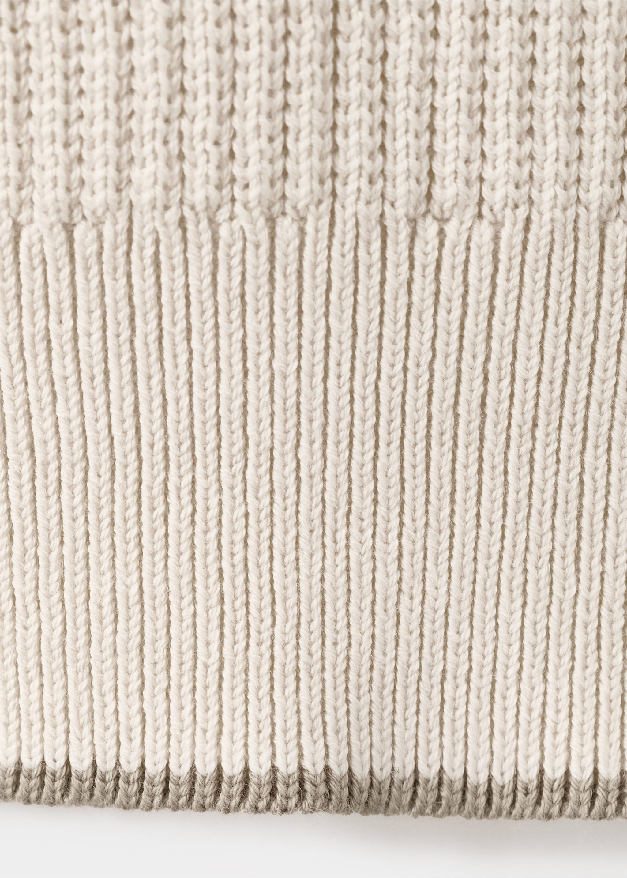 Contrast trim cotton polo shirt - Details of the article 0, Sand. Ref: 27045941-00.