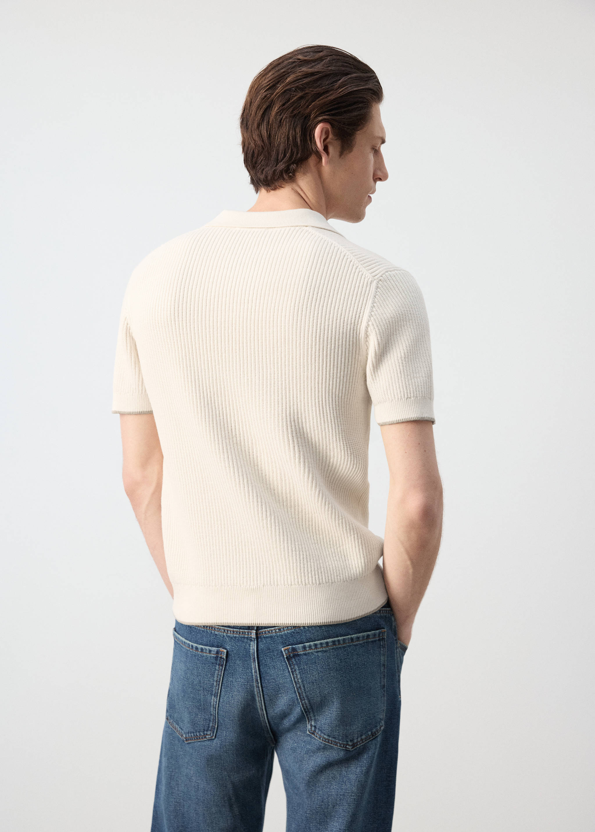 Contrast trim cotton polo shirt - Reverse of the article