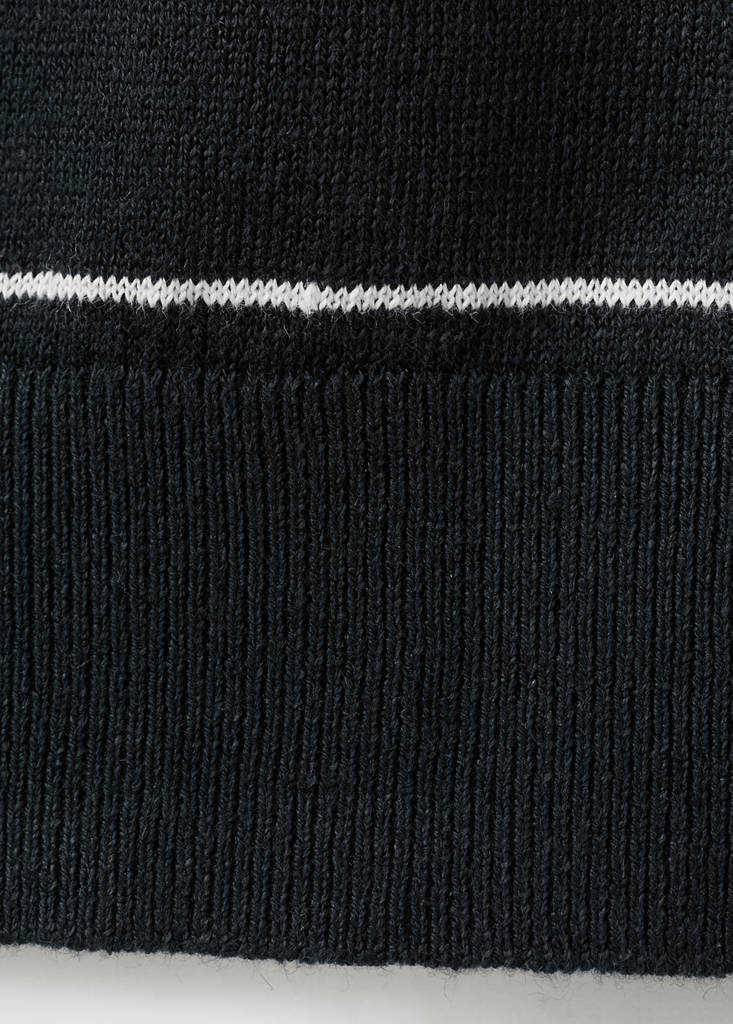 Gestreiftes Poloshirt aus Leinenmischung — Marineblau