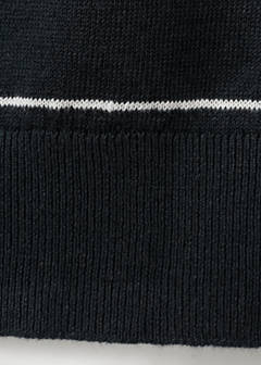 Linen blend striped polo shirt — Navy 9