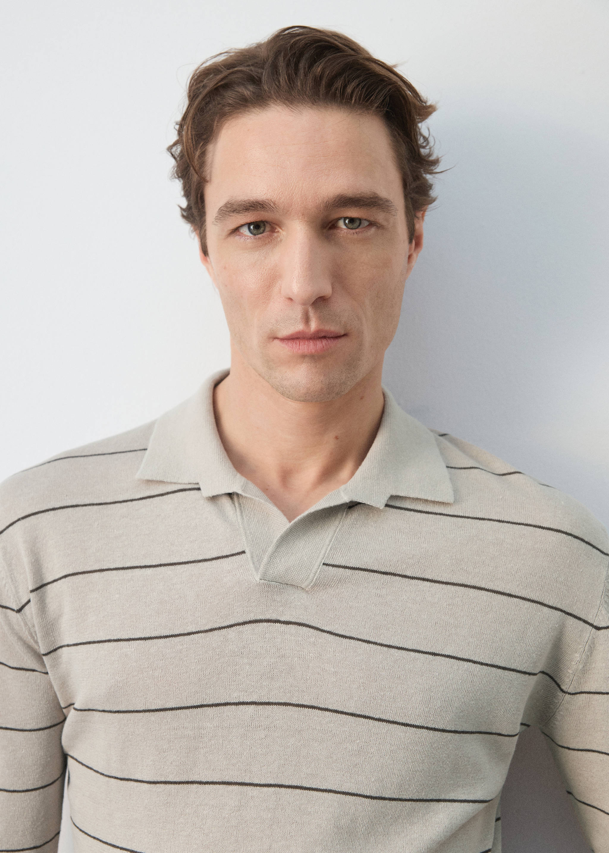 Jersey polo mezcla lino rayas - Detalle del artículo 1