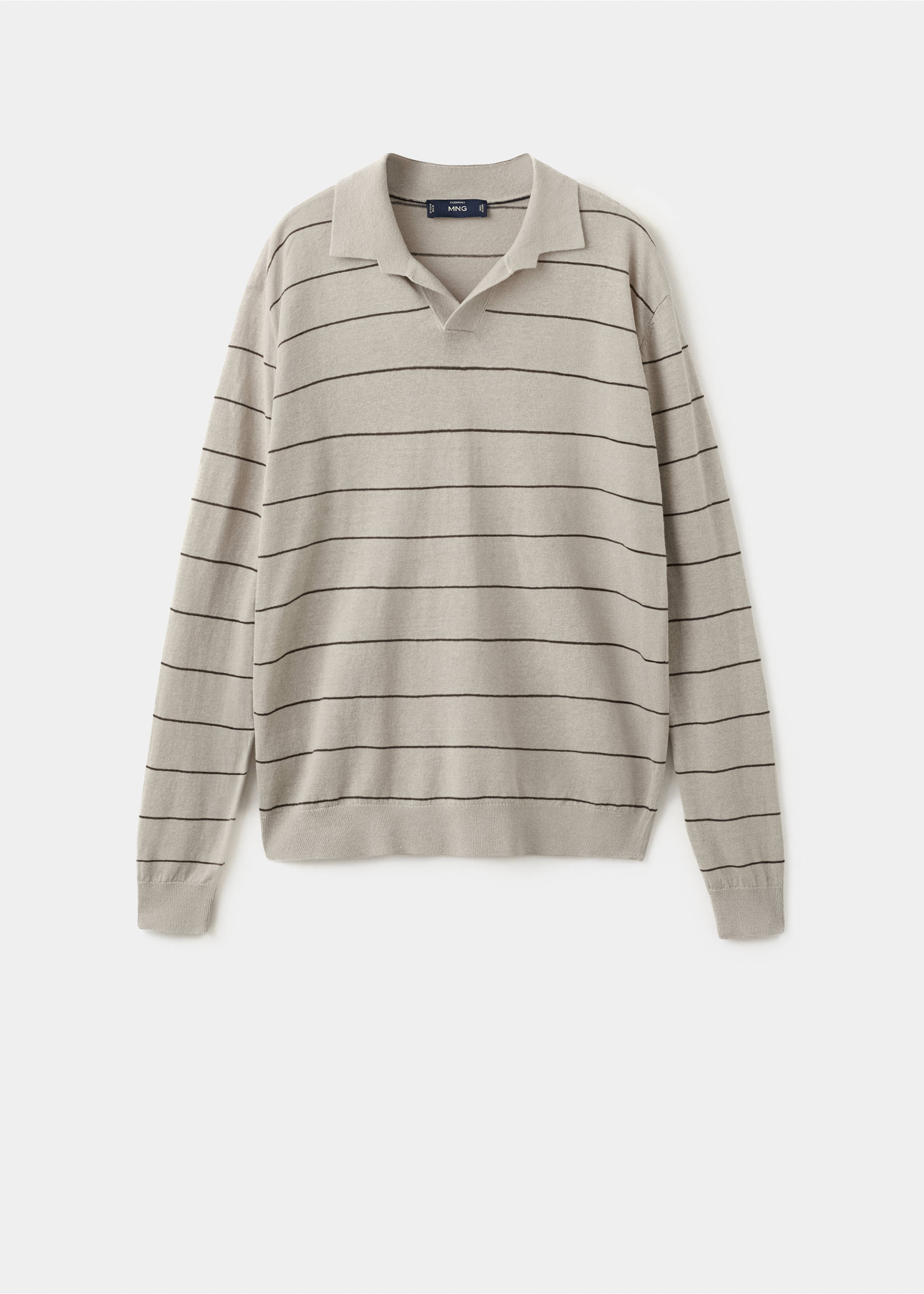 Jupe mélange de lin à rayures - Article sans modèle, Beige. Ref: 27045943-00.