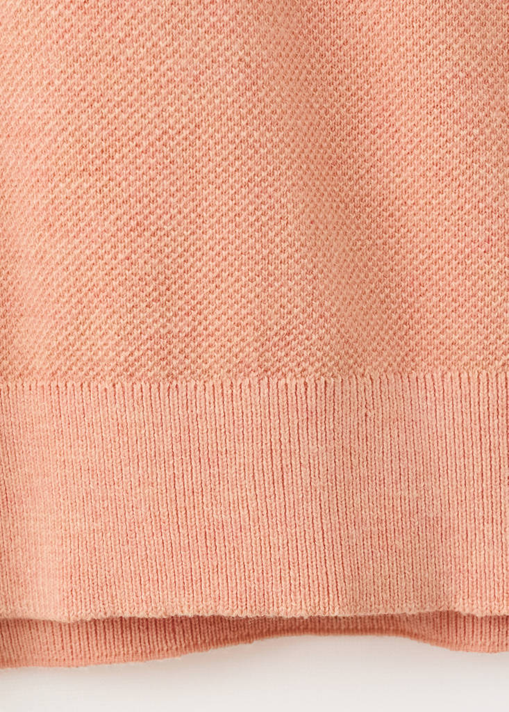 Fine knit polo shirt with microstructure — Dark Orange