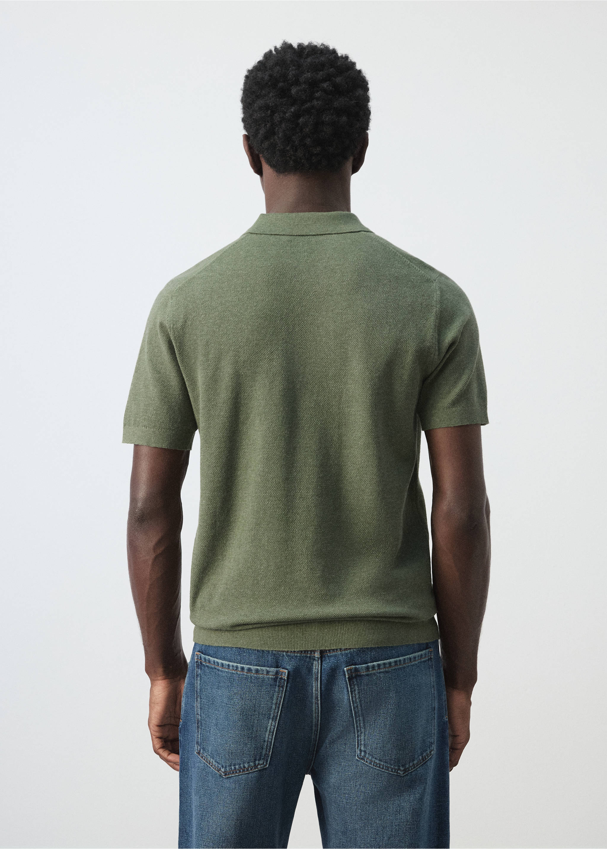 بولو بنسيج دقيق بميكروستركتشر - الجهة الخلفية للمنتج, أخضر زرعي. Ref: 27045944-00.