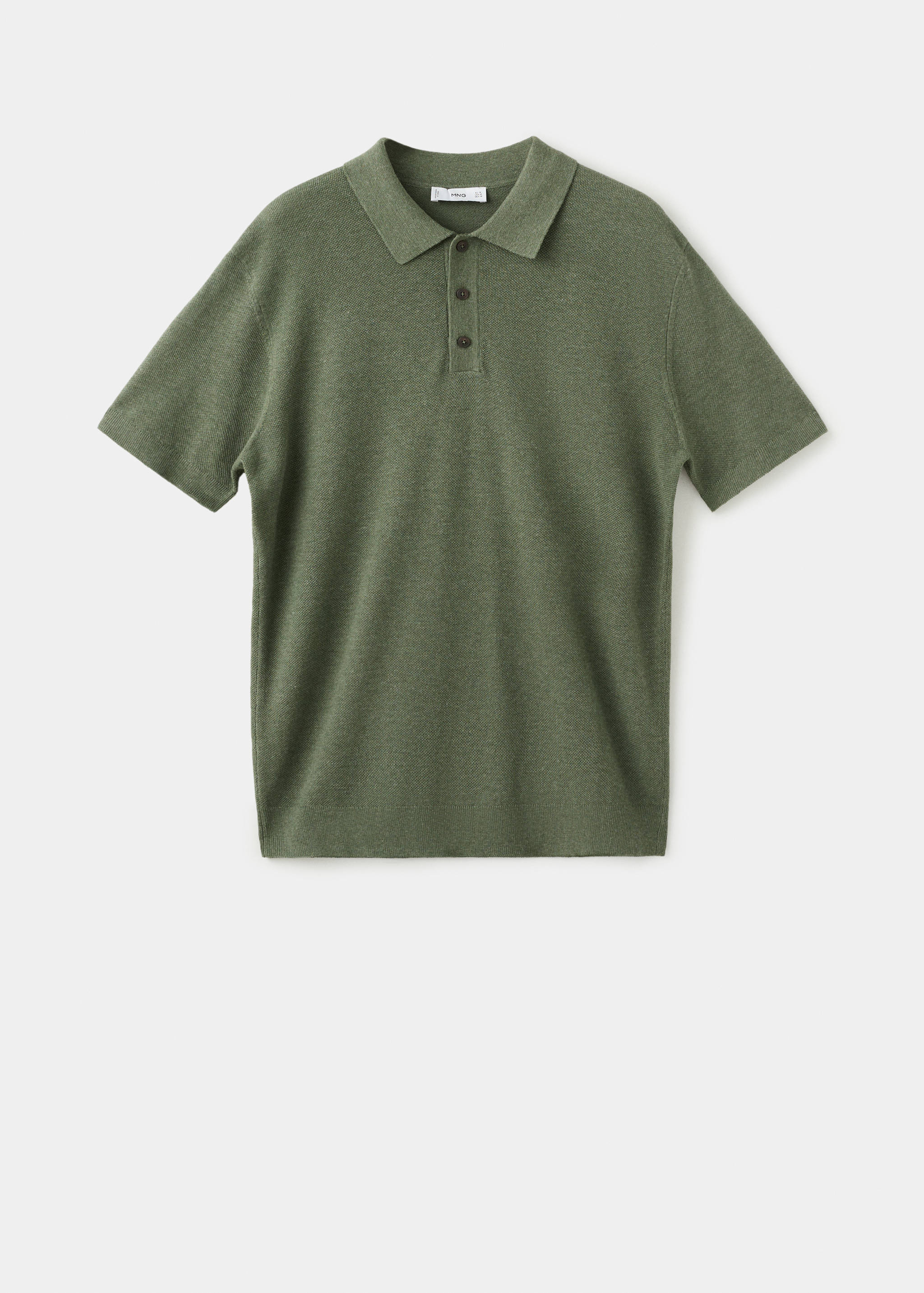Fine knit polo shirt with microstructure - Article without model