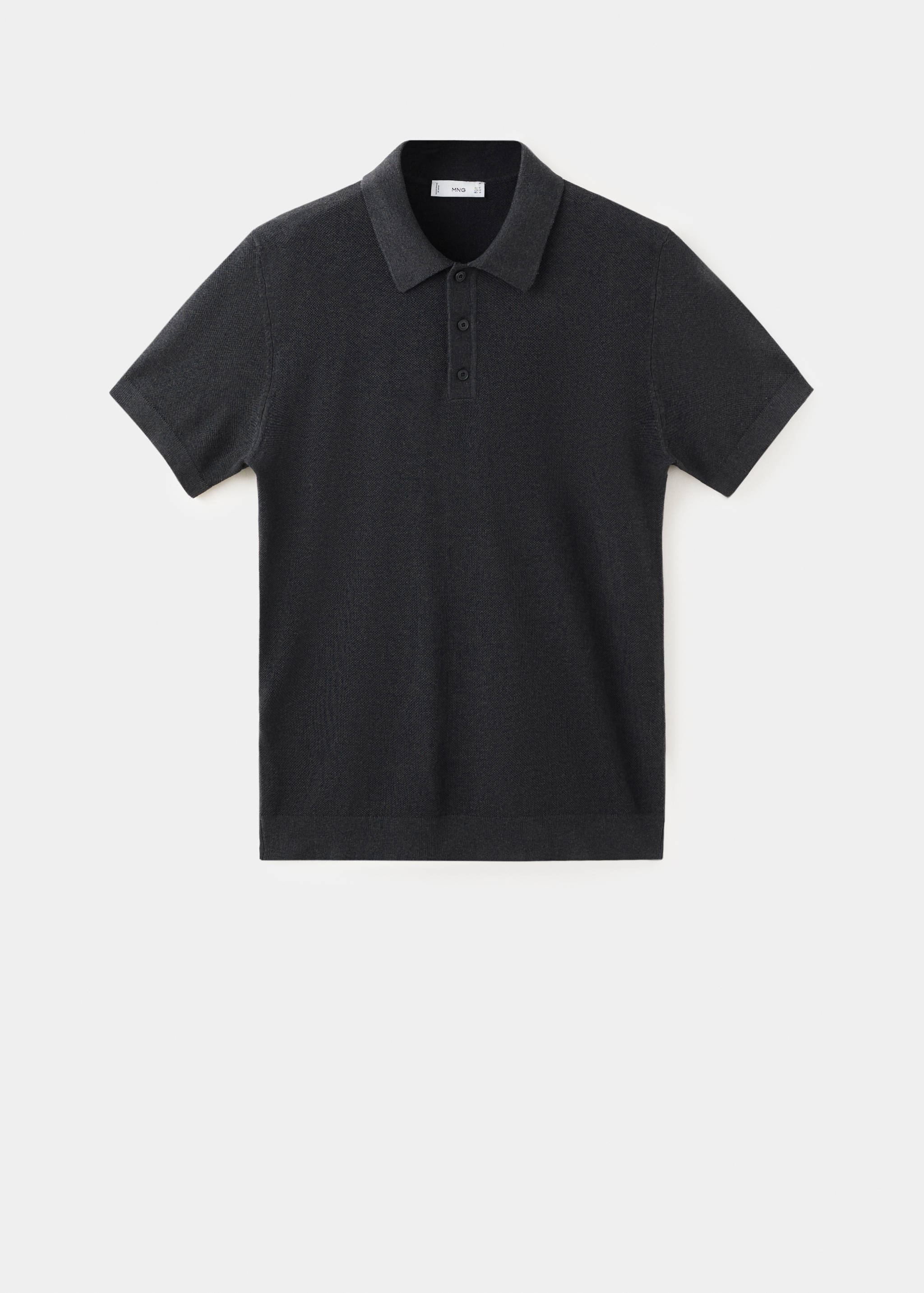 Fine knit polo shirt with microstructure - Article without model