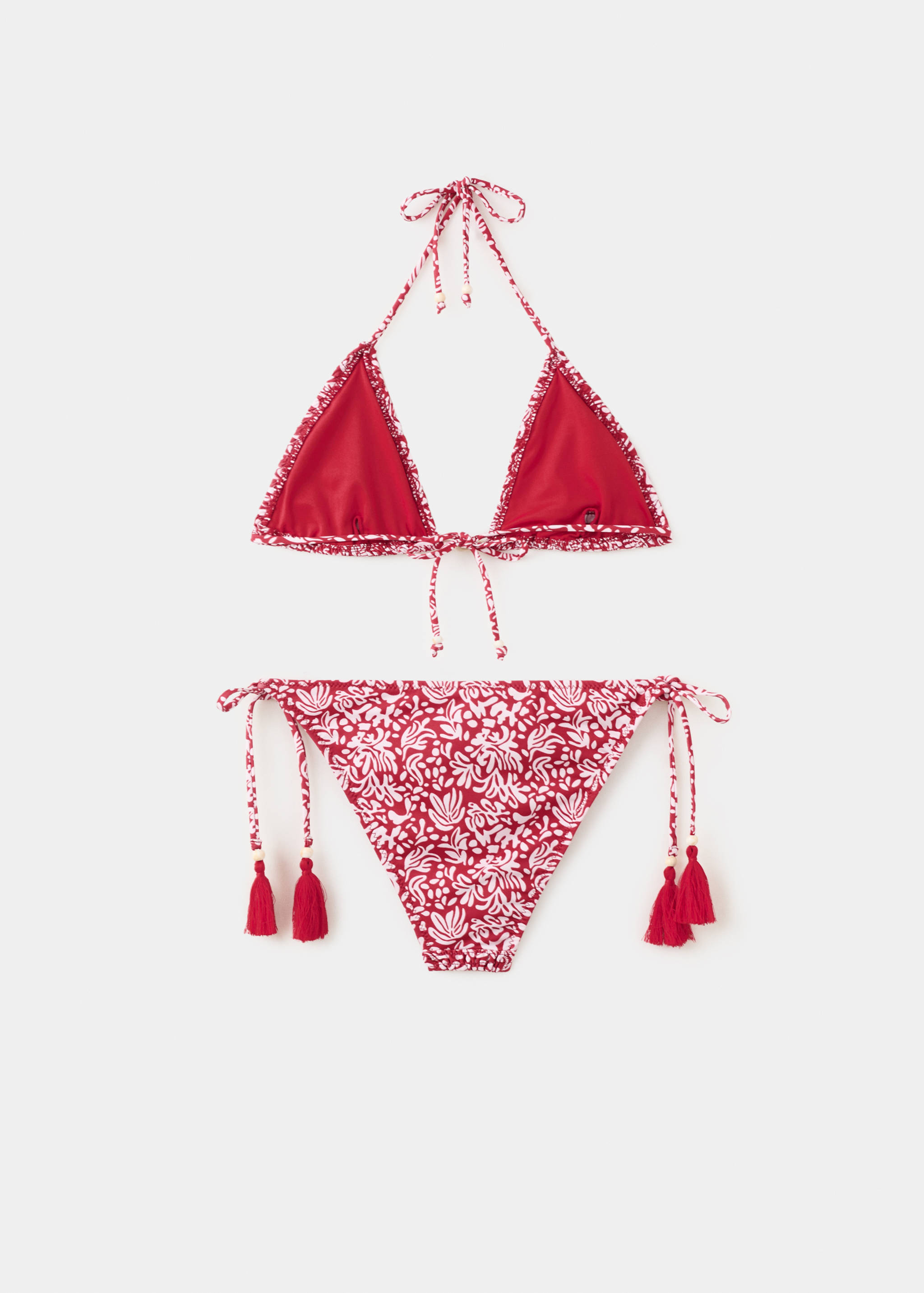 Bedruckter Bikini mit mittelhohem Slip - Rückseite des Artikels