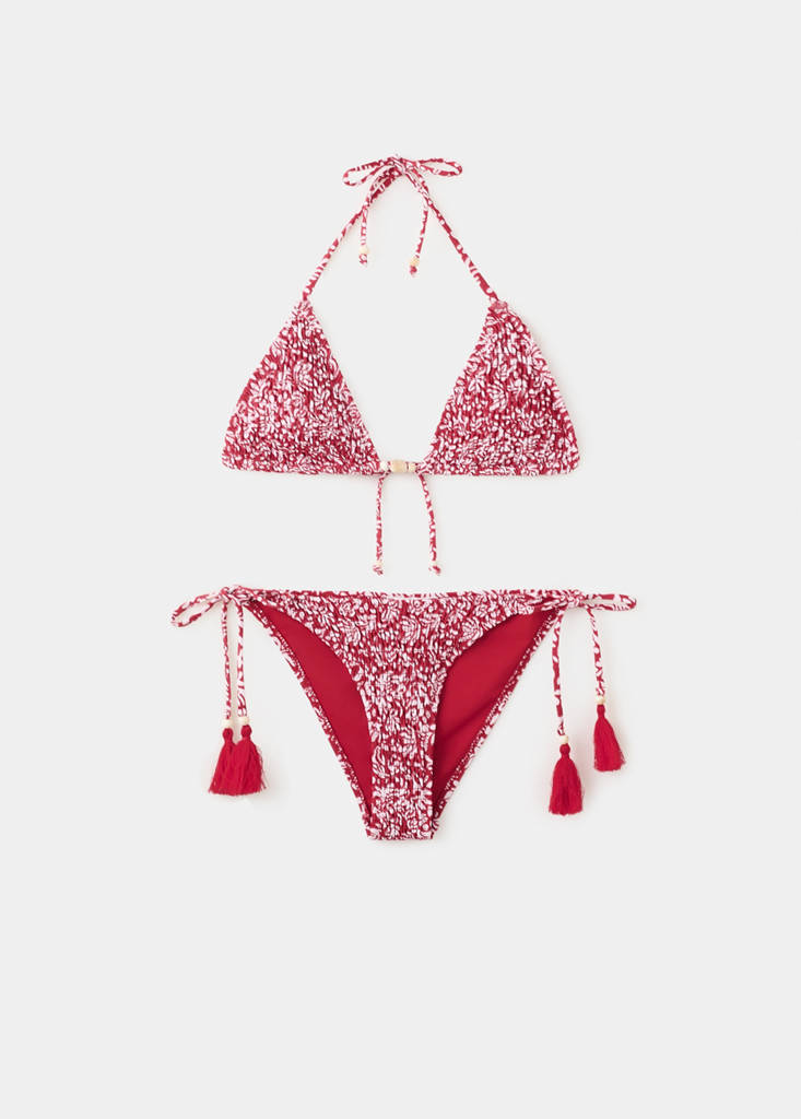 Printed bikini with medium-coverage bottoms — Cherry