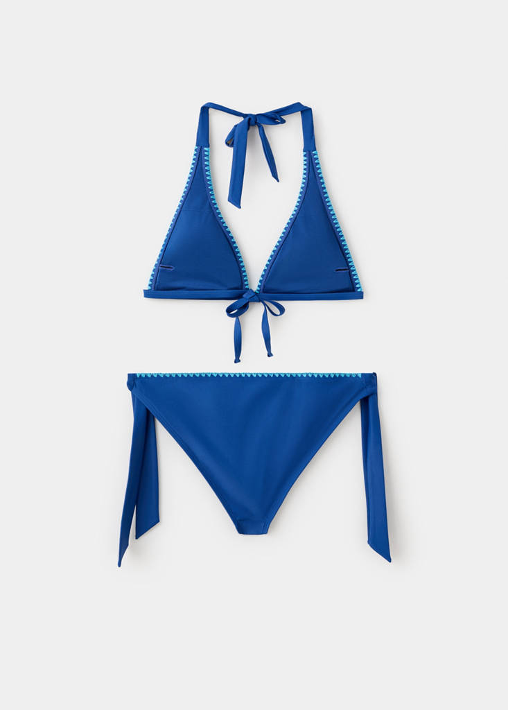 Two-tone bikini with classic briefs — Night Blue