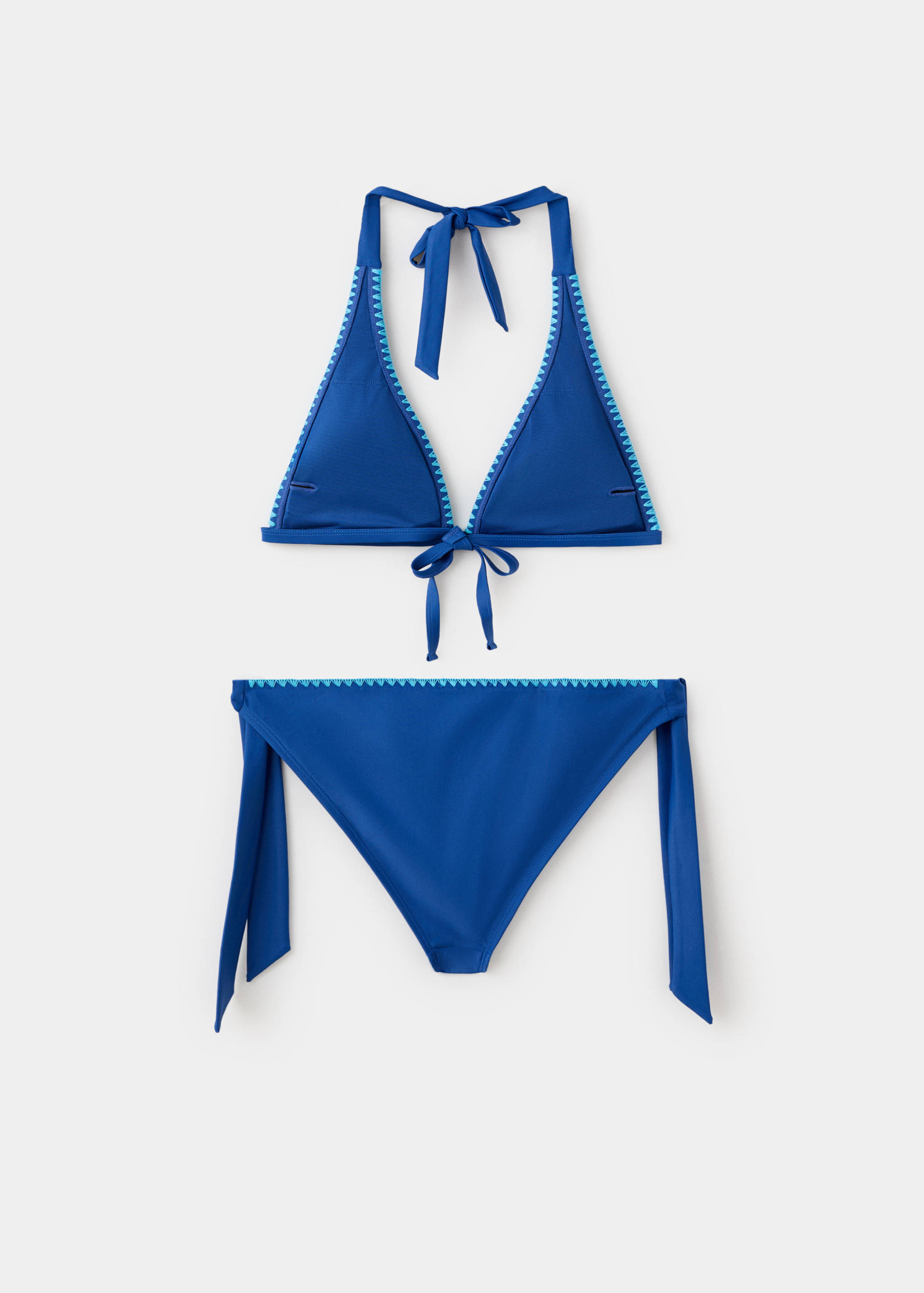 Двухцветное бикини с классическими плавками - Обратная сторона изделия