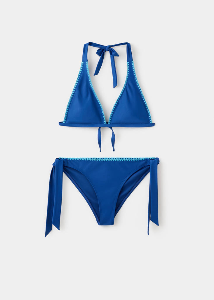 Two-tone bikini with classic briefs — Night Blue