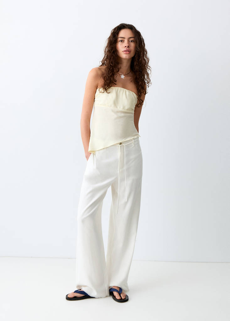 Straight-leg trousers with frayed details — Off White