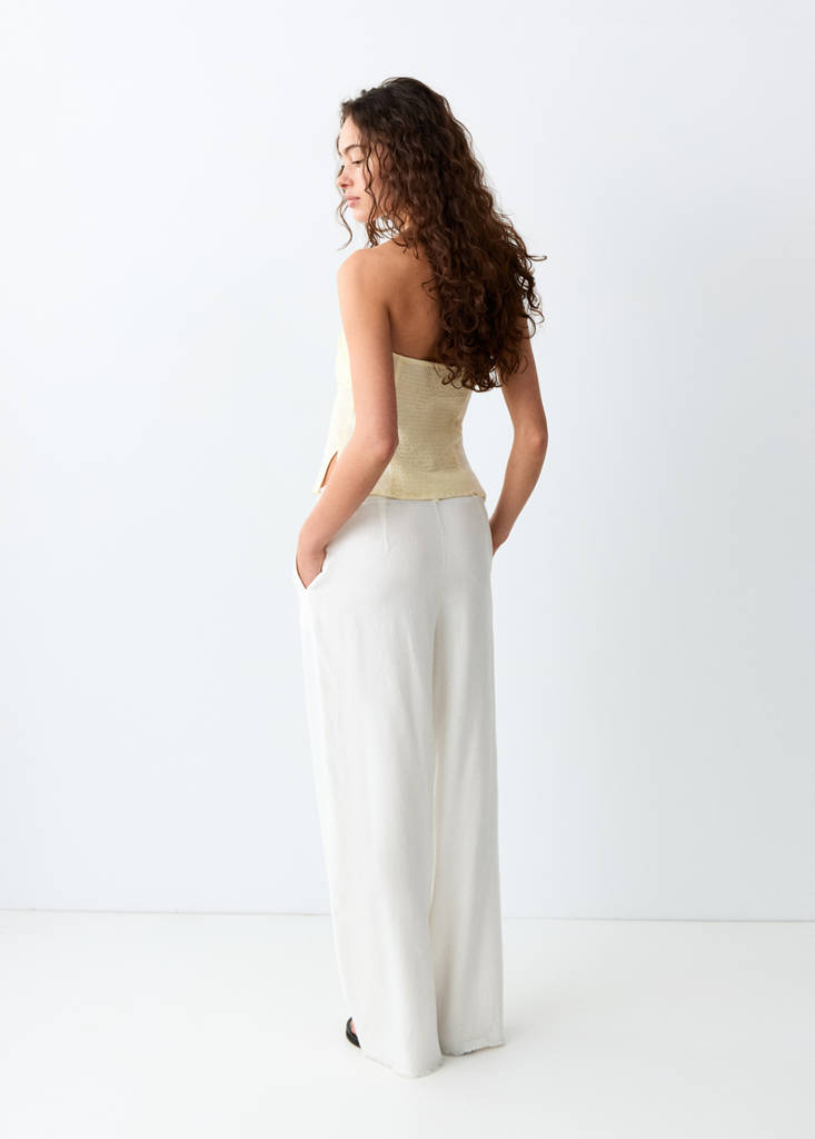 Straight-leg trousers with frayed details — Off White