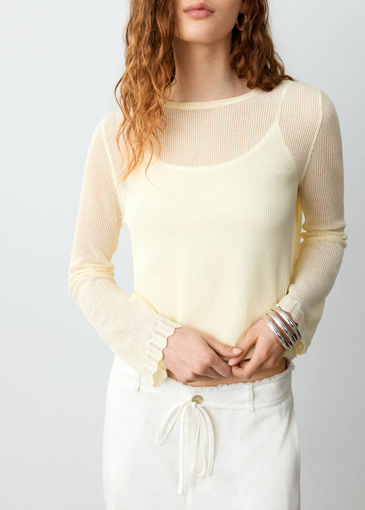 Straight-leg trousers with frayed details — Off White