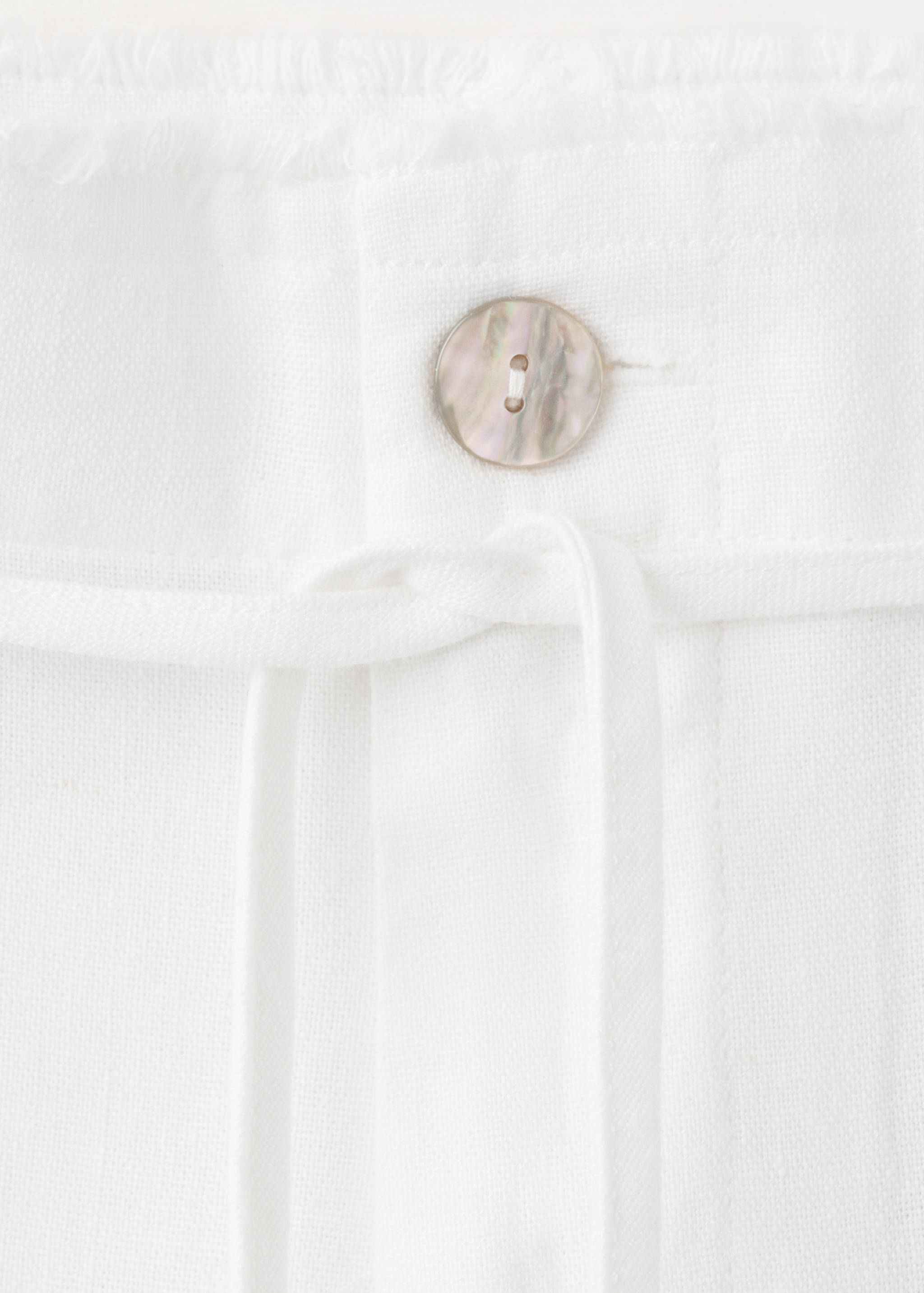 Льняные брюки с необработанным краем на поясе - Деталь изделия 8