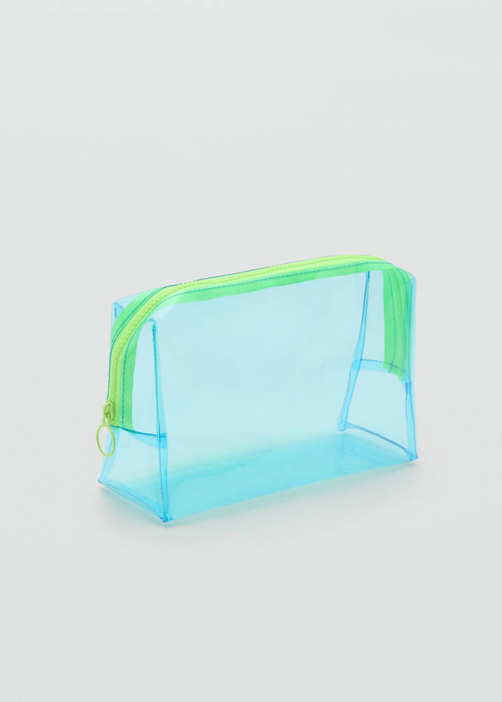 Transparent contrast vanity case — Blue