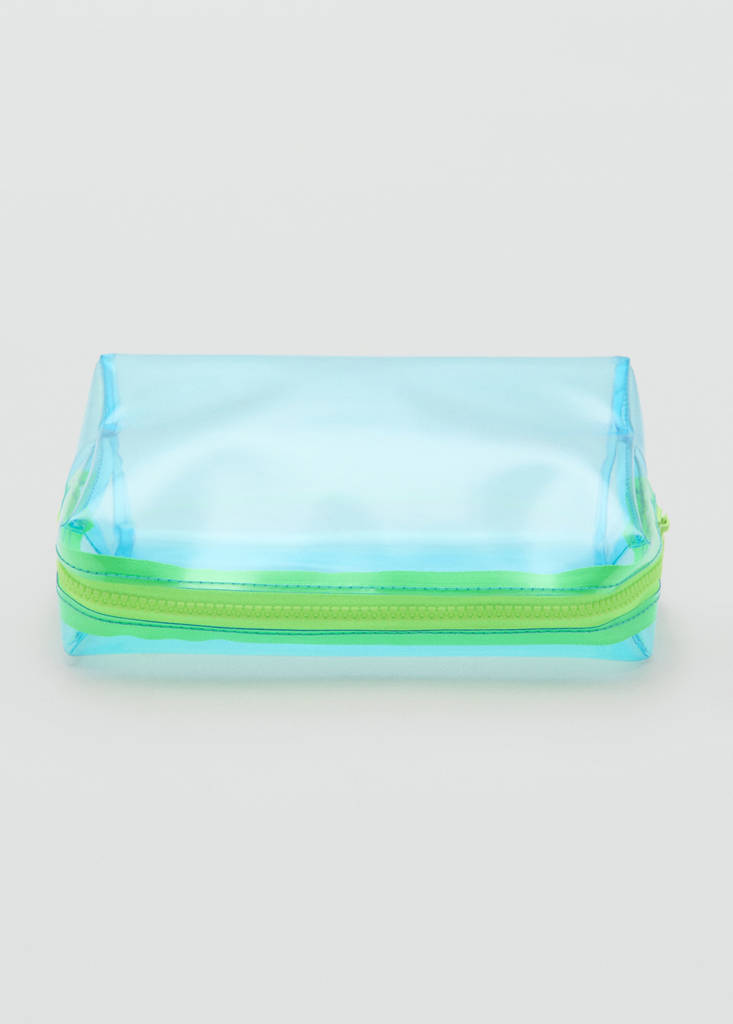 Transparent contrast vanity case — Blue
