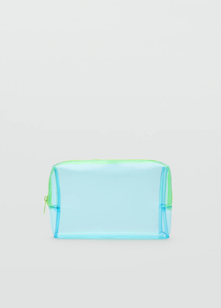 Transparent contrast vanity case — Blue