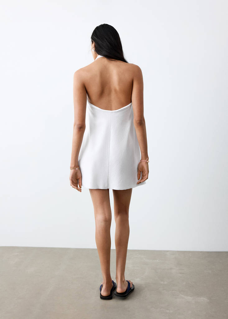 Short halter-neck dress — Off White