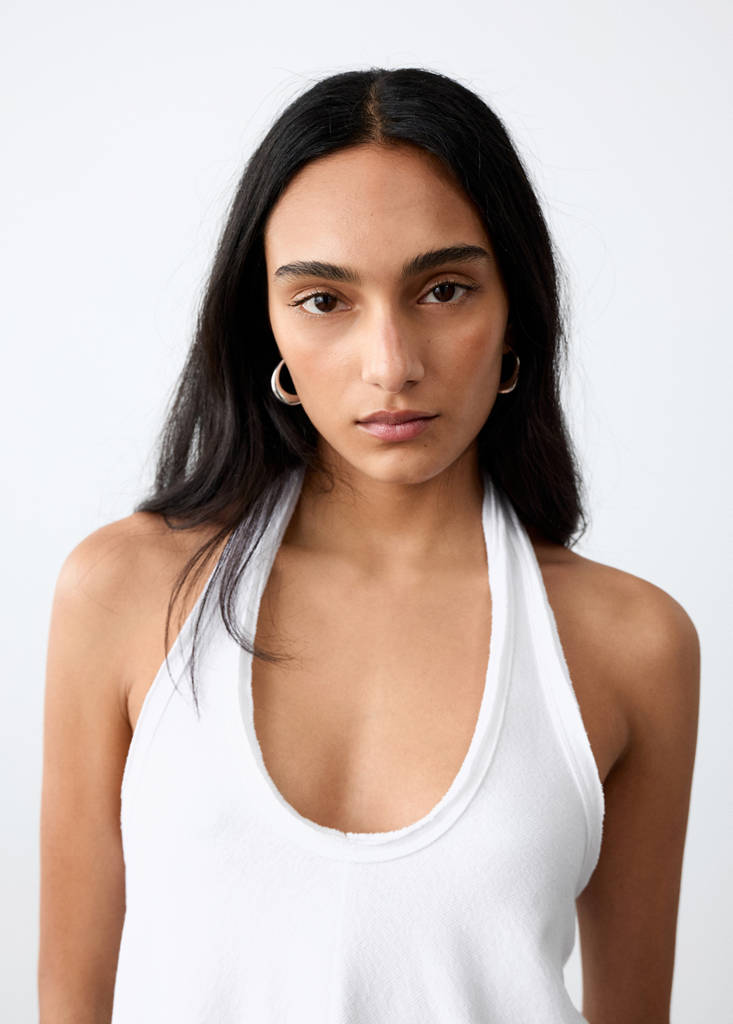 Short halter-neck dress — Off White