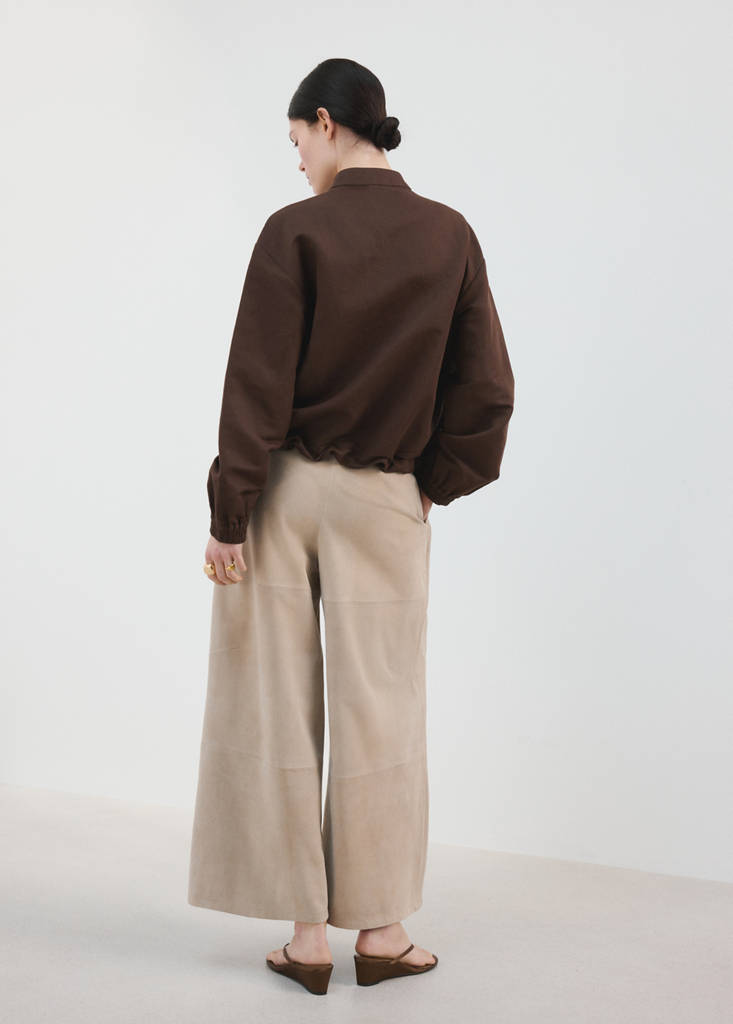 Linen bomber jacket — Chocolate