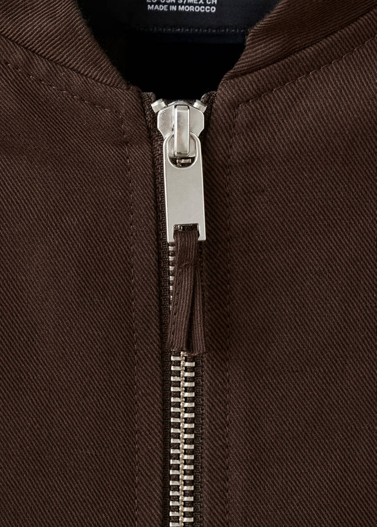 Linen bomber jacket — Chocolate