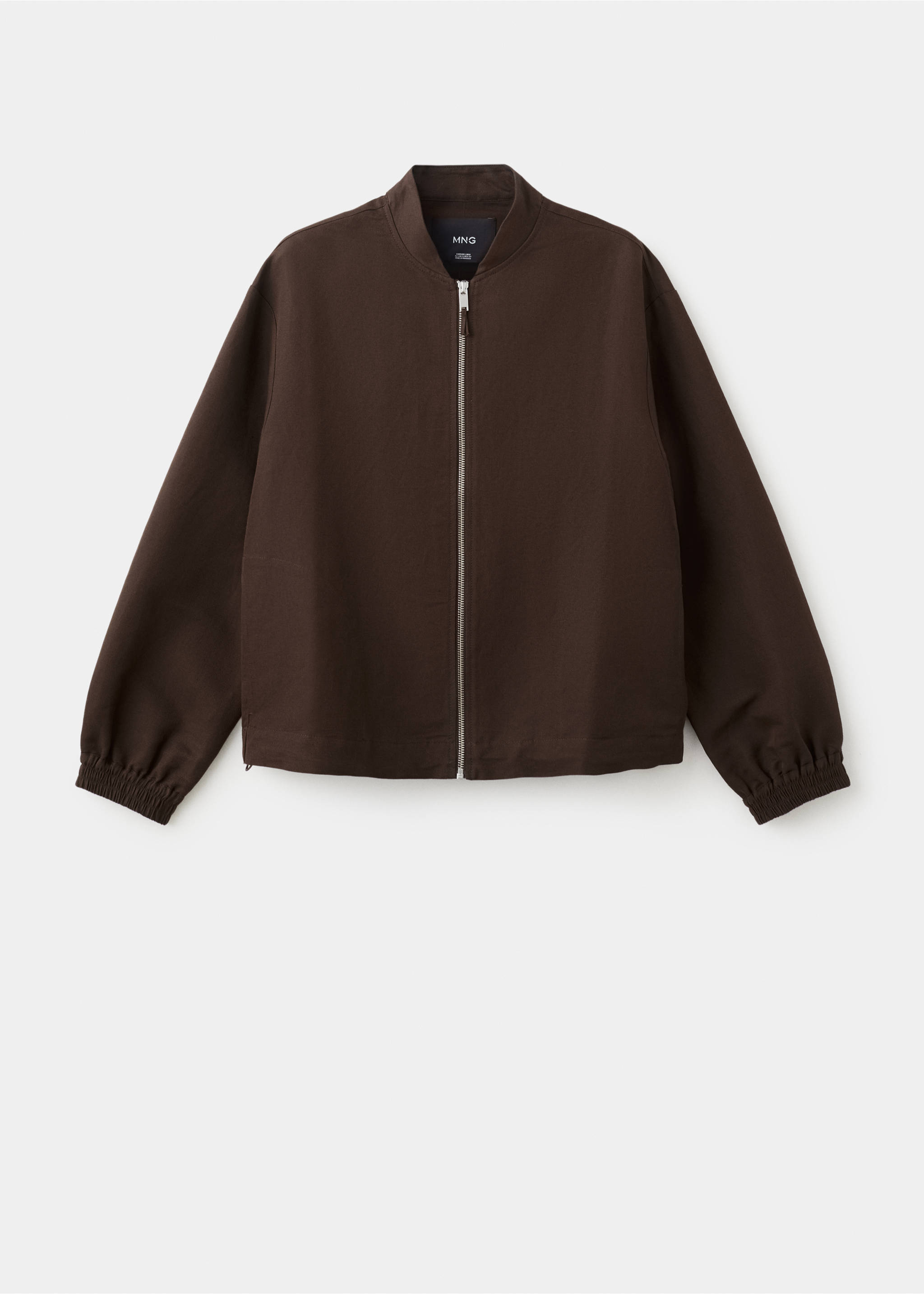 Linen bomber jacket - Article without model, Chocolate. Ref: 27045963-00.