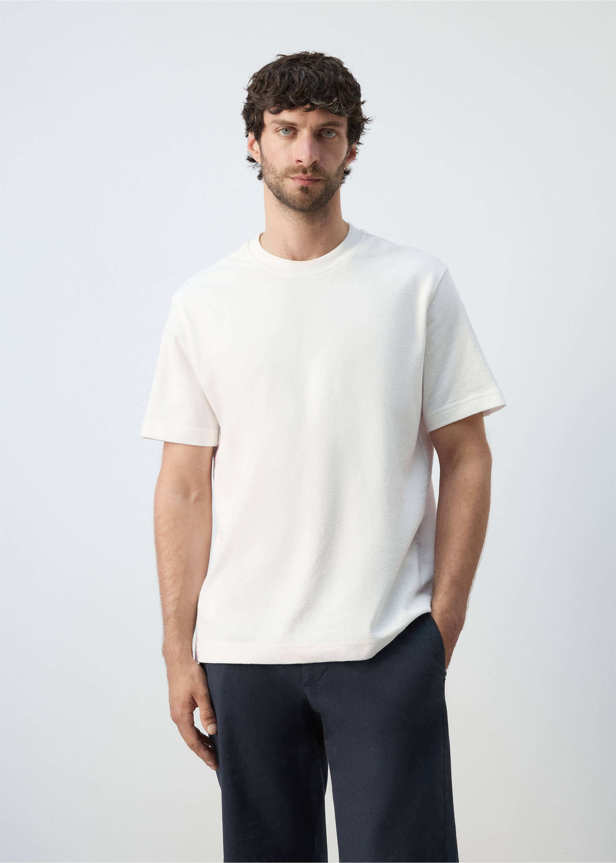 100% cotton T-shirt regular fit - Medium plane, White. Ref: 27045964-00.