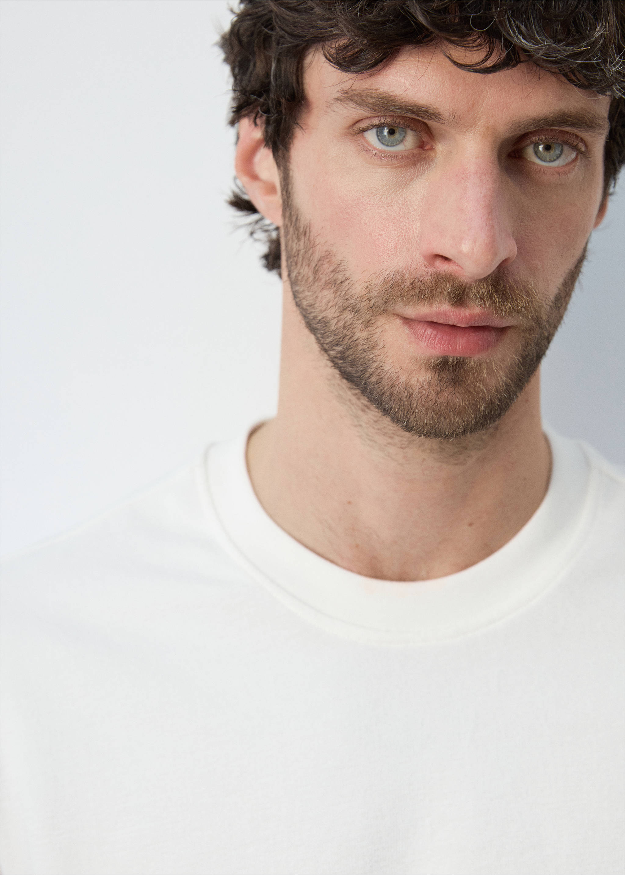 100% cotton T-shirt regular fit - Details of the article 1, White. Ref: 27045964-00.
