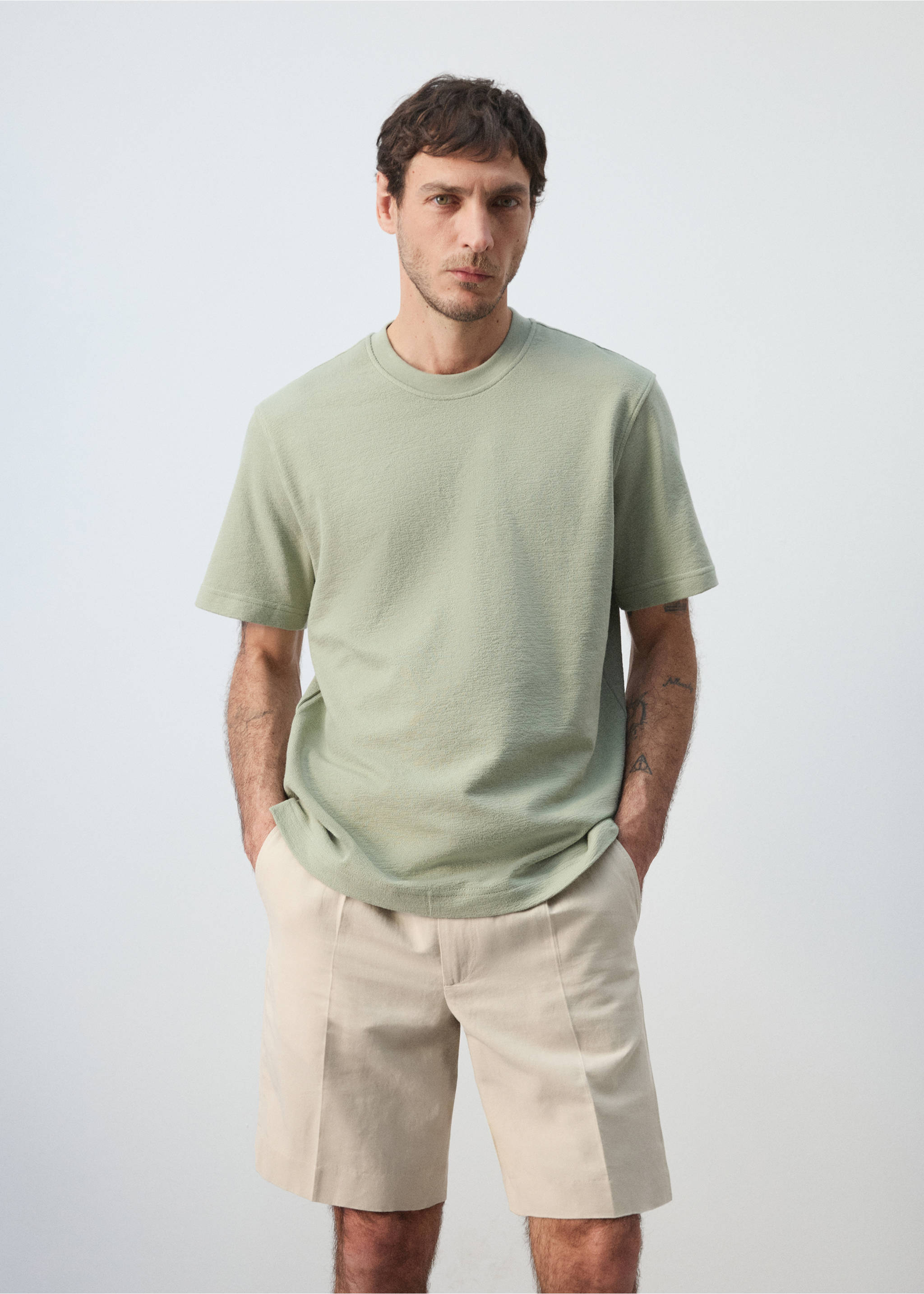 100% cotton T-shirt regular fit - Medium plane, Mint Green. Ref: 27045964-00.