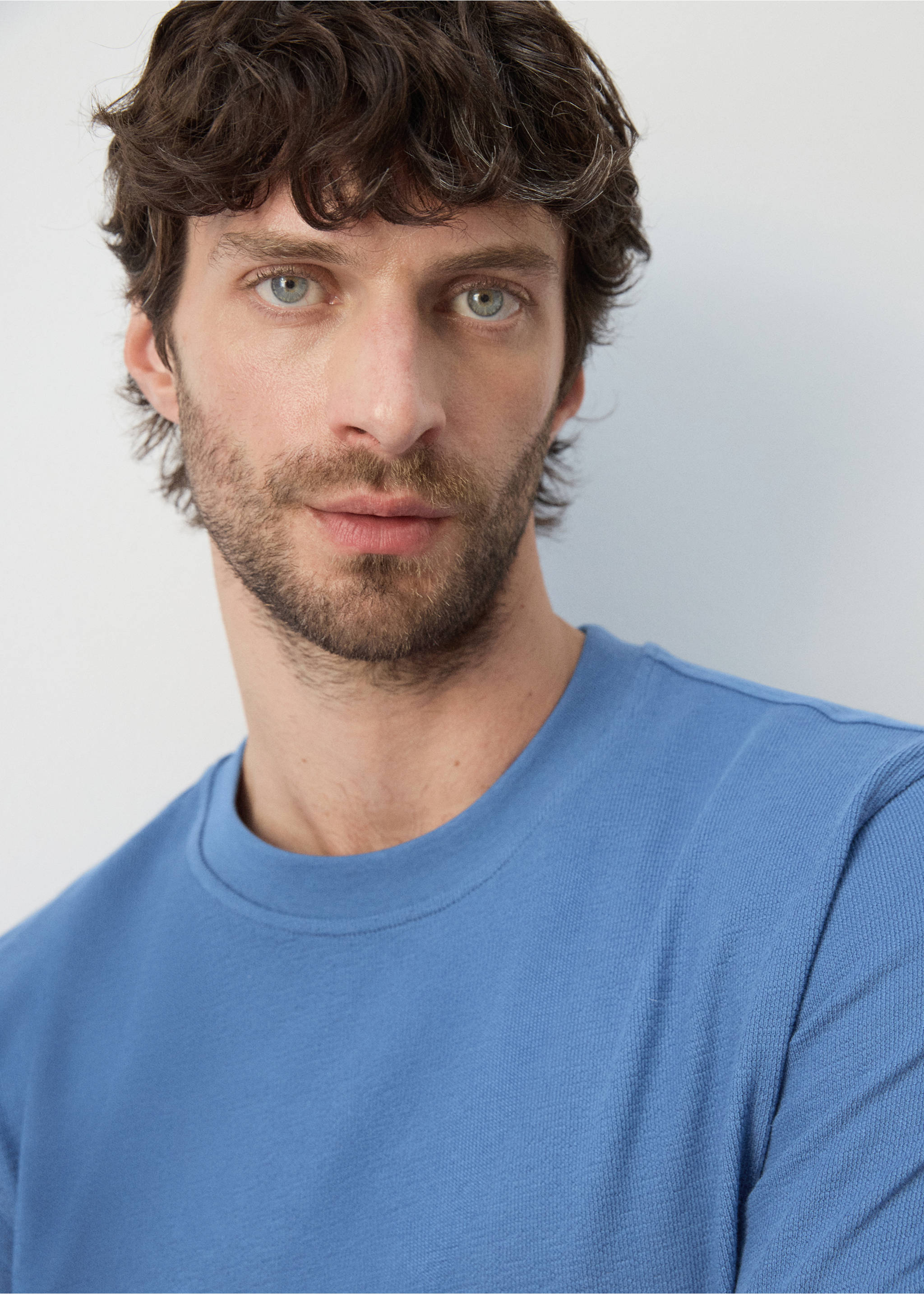 100% cotton T-shirt regular fit - Details of the article 1, China Blue. Ref: 27045964-00.