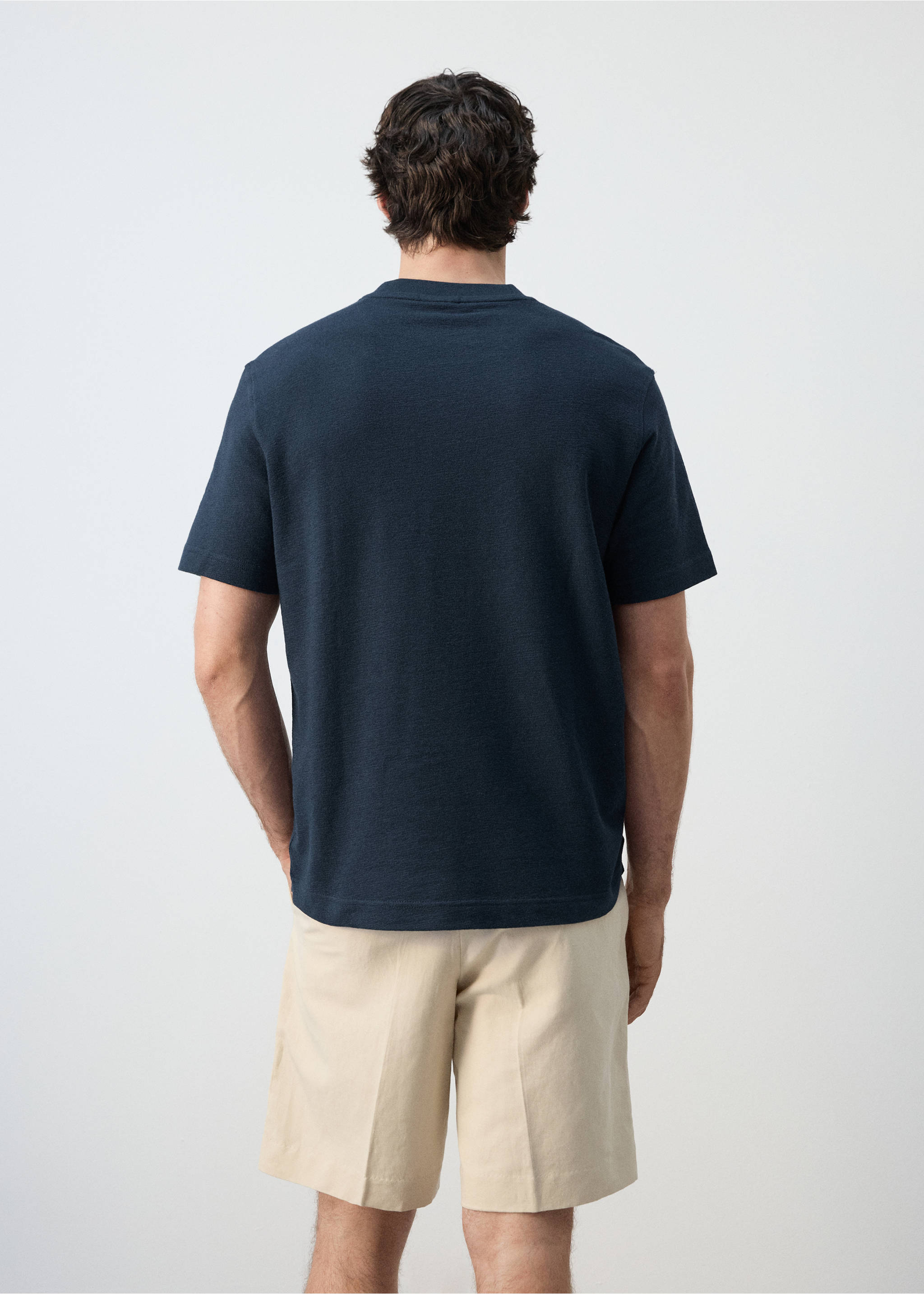 100% cotton T-shirt regular fit - Reverse of the article, Navy. Ref: 27045964-00.