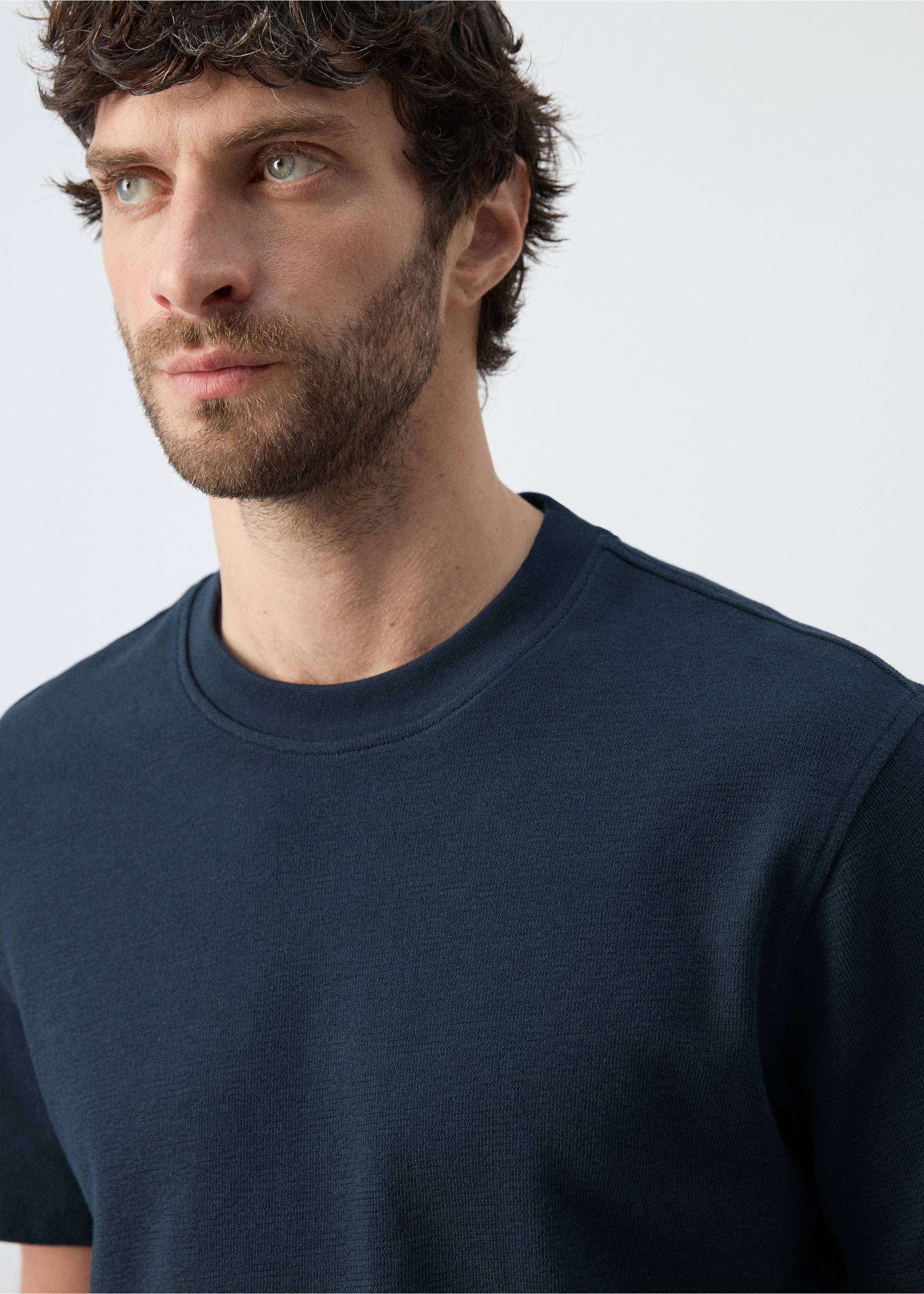 100% cotton T-shirt regular fit - Details of the article 1, Navy. Ref: 27045964-00.