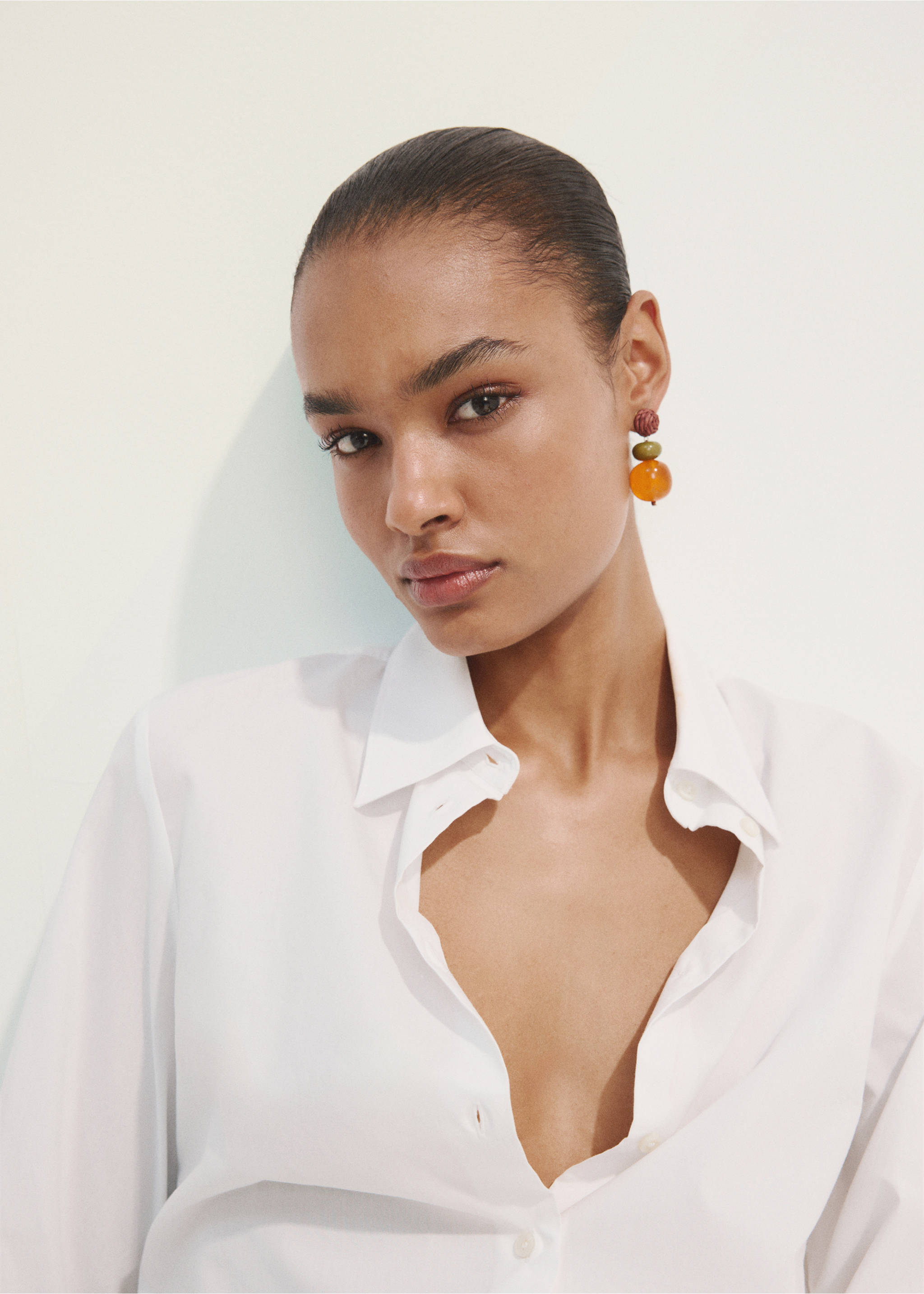 Pendientes colgantes combinados resina - Plano general, Naranja. Ref: 27045966-00.