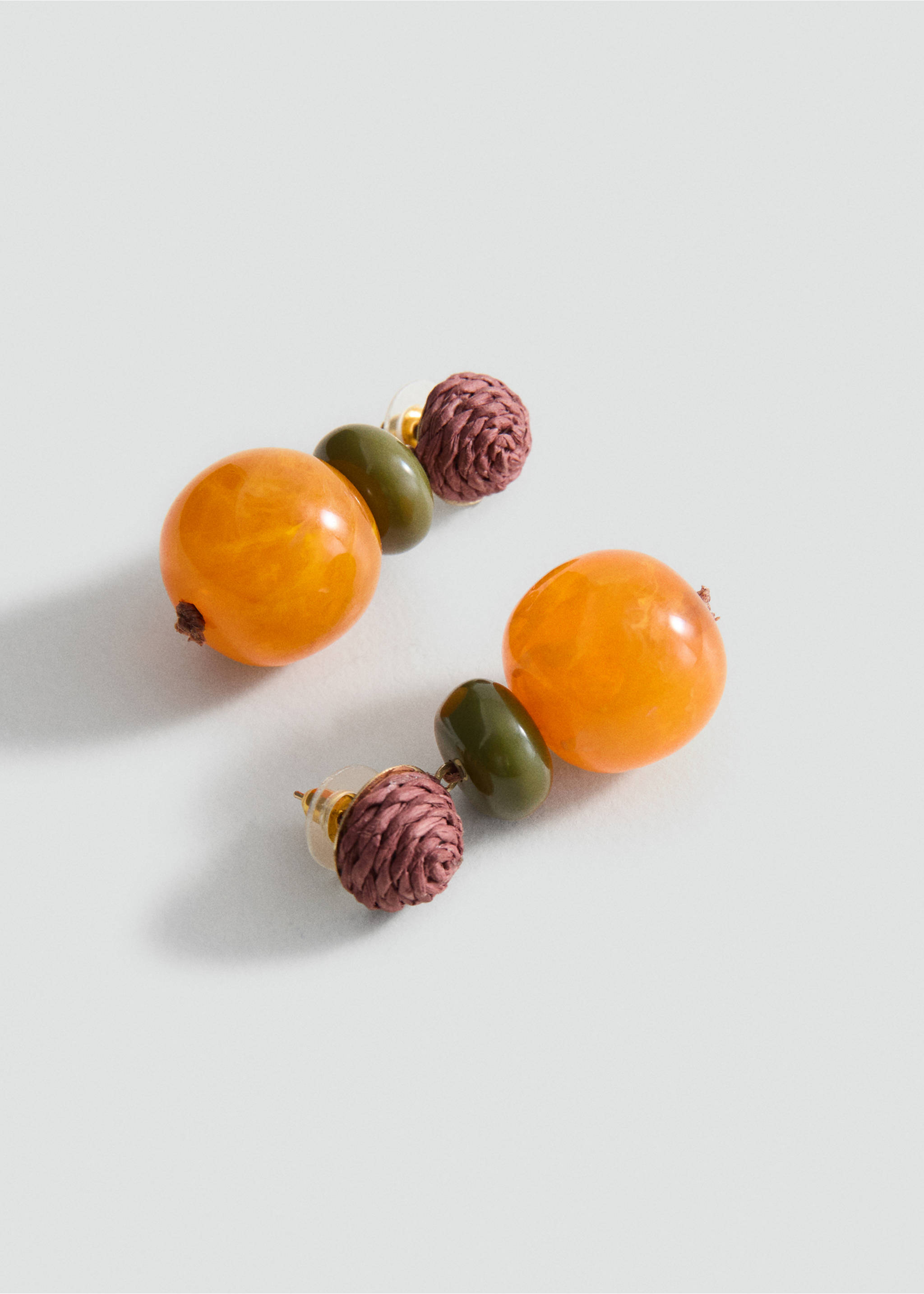 Pendientes colgantes combinados resina - Detalle del artículo 1, Naranja. Ref: 27045966-00.