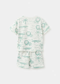 Printed short pyjamas — Aqua Green 3
