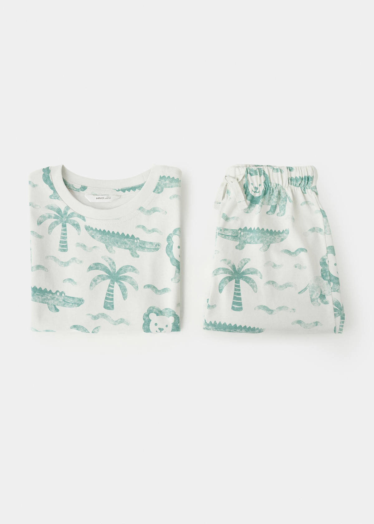 Printed short pyjamas — Aqua Green