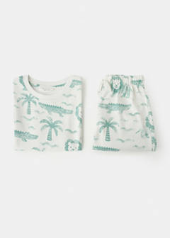 Printed short pyjamas — Aqua Green 2