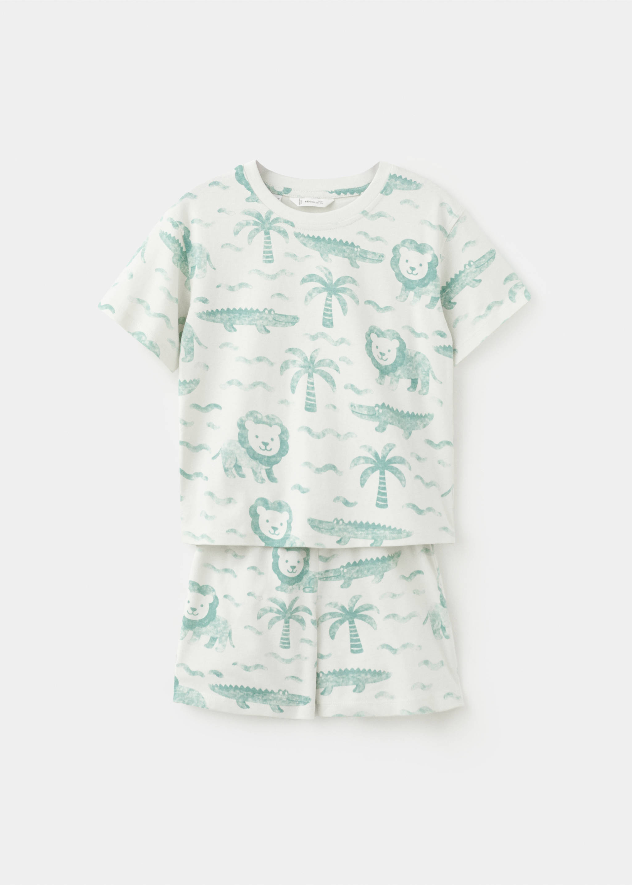 Printed short pyjamas - Article without model, Aqua Green. Ref: 27045967-00.