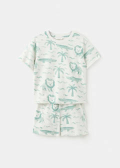 Printed short pyjamas — Aqua Green 1