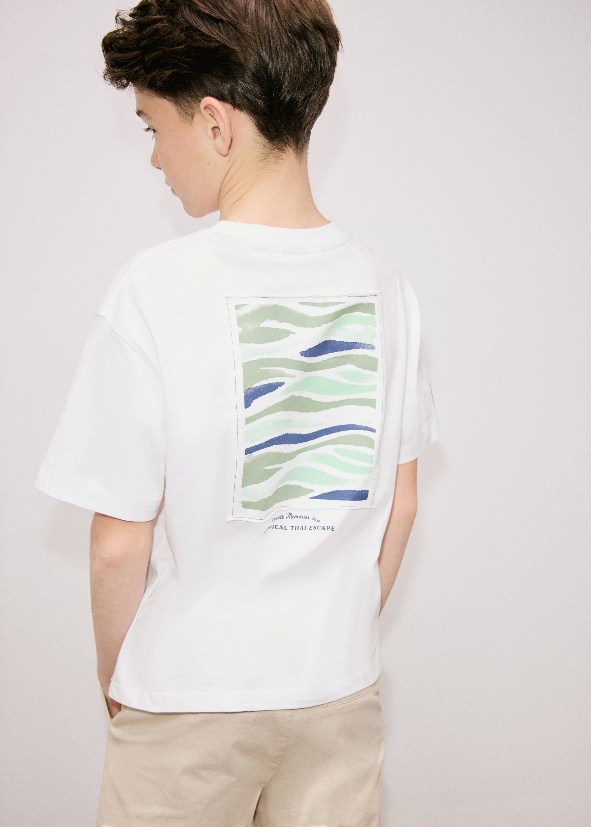 Printed cotton-blend t-shirt - Details of the article 1