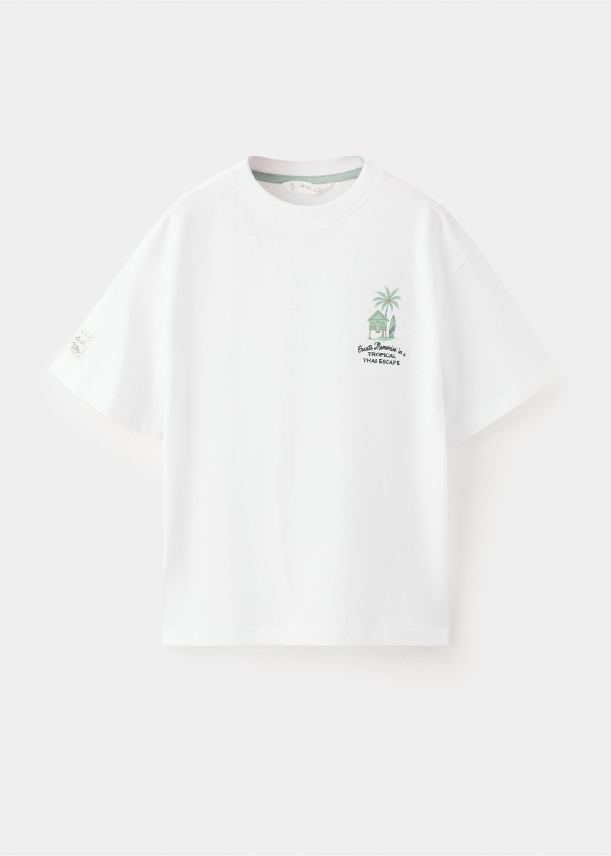 Printed cotton-blend t-shirt - Article without model, White. Ref: 27045968-00.