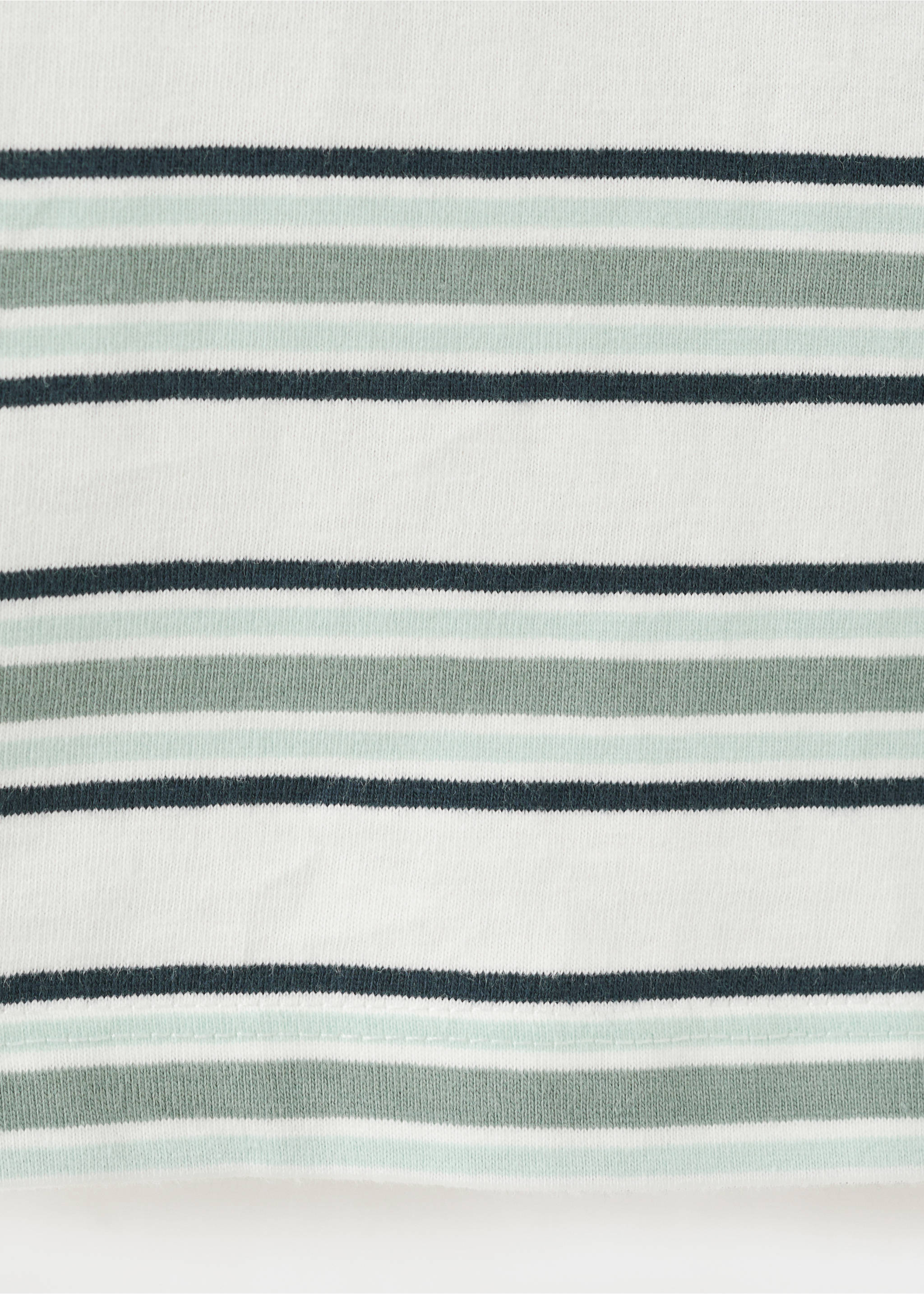 Striped cotton T-shirt - Details of the article 0, Aqua Green. Ref: 27045969-00.
