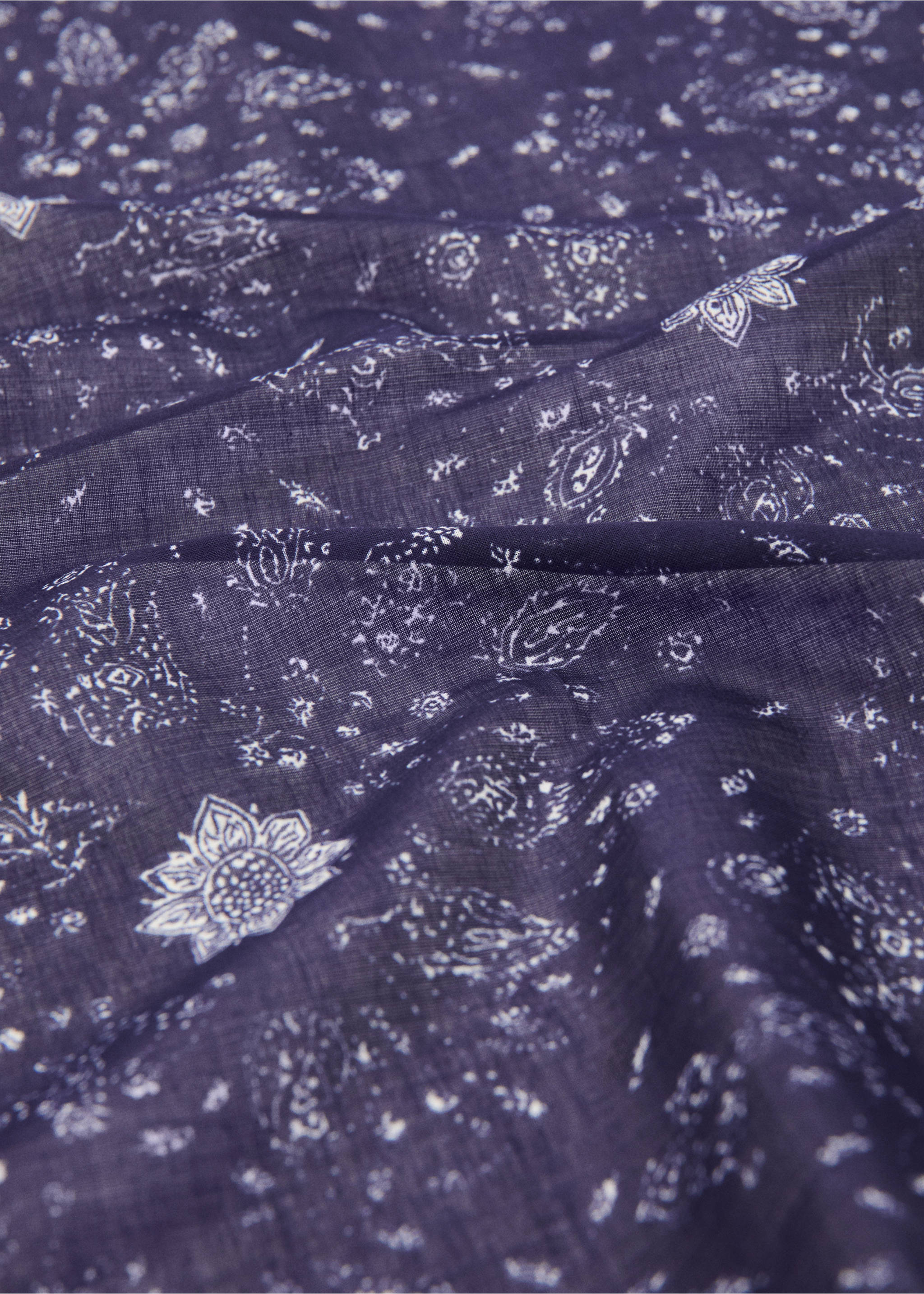 Paisley print scarf - Medium plane, Blue. Ref: 27045971-00.