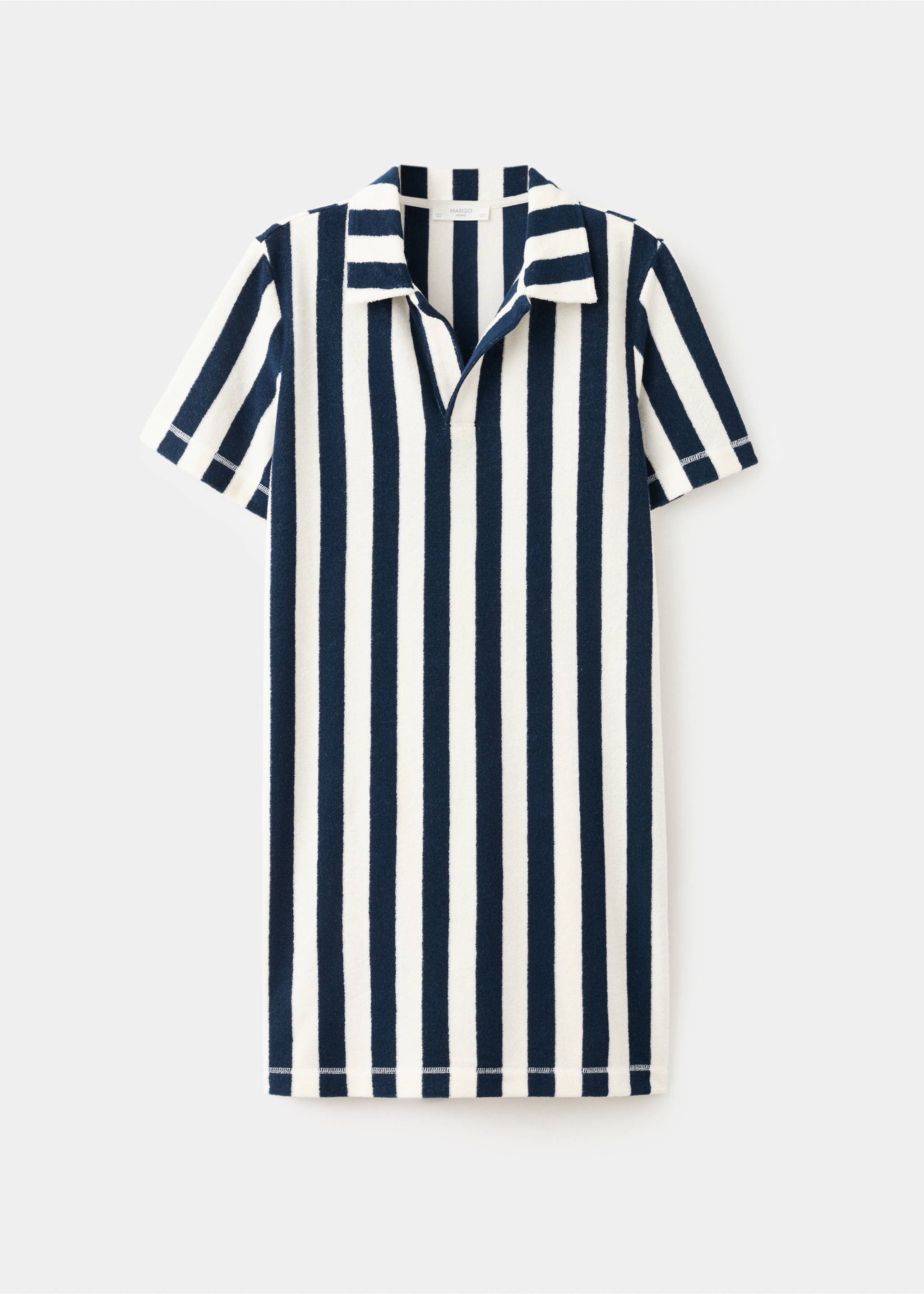 Terry cotton striped nightdress - Article without model, Blue. Ref: 27045972-00.