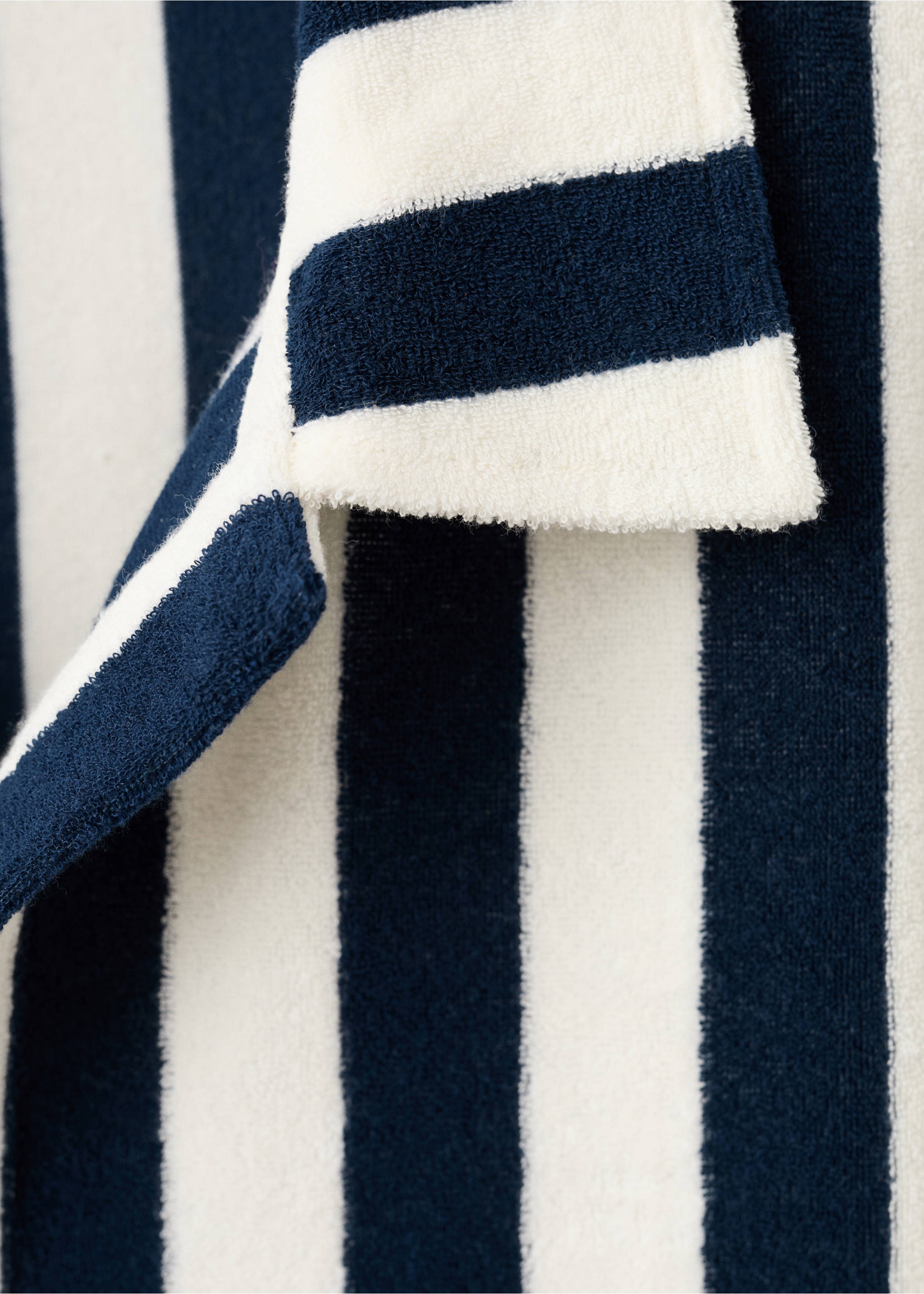 Terry cotton striped nightdress - Details of the article 8, Blue. Ref: 27045972-00.