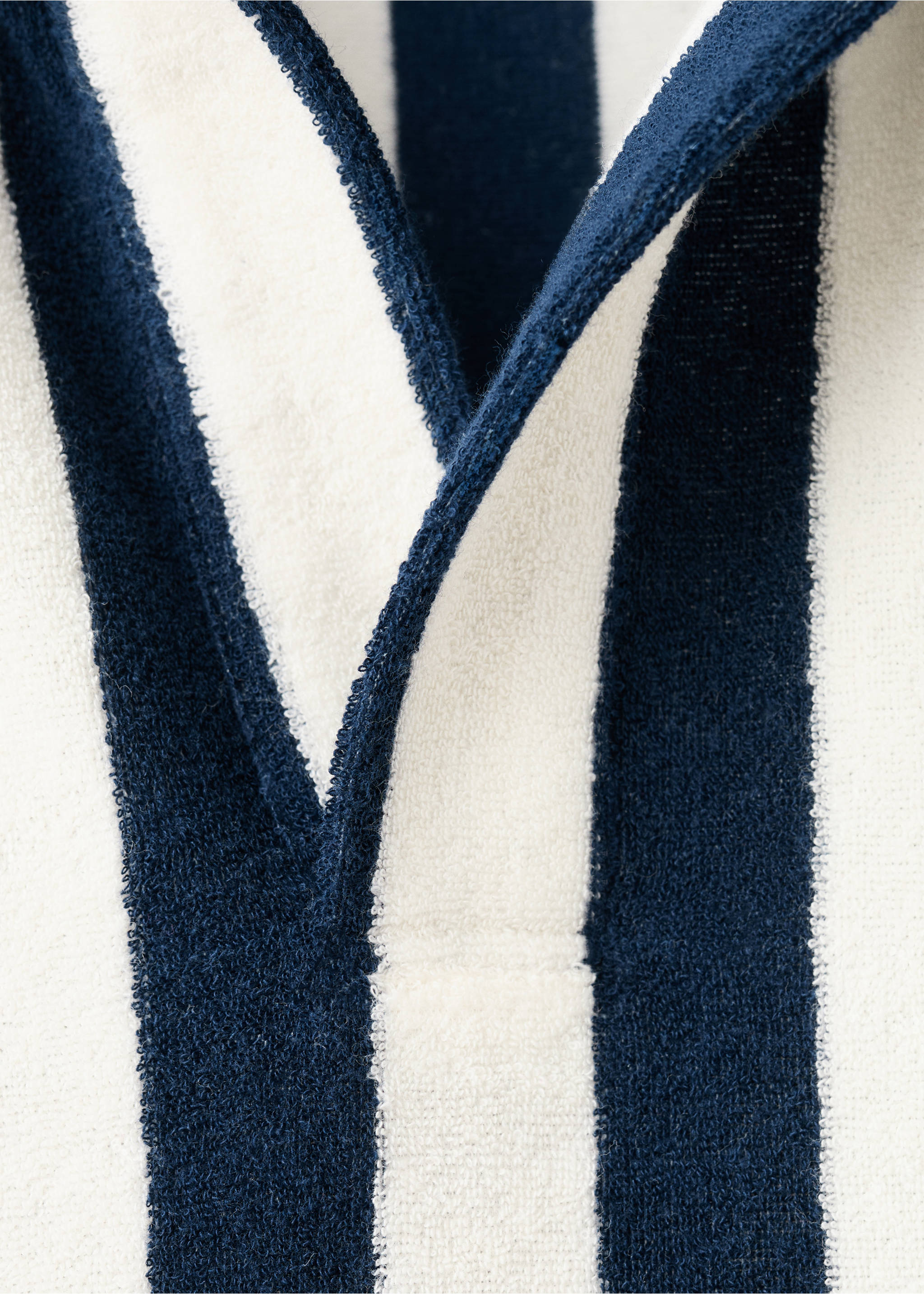 Terry cotton striped nightdress - Details of the article 0, Blue. Ref: 27045972-00.