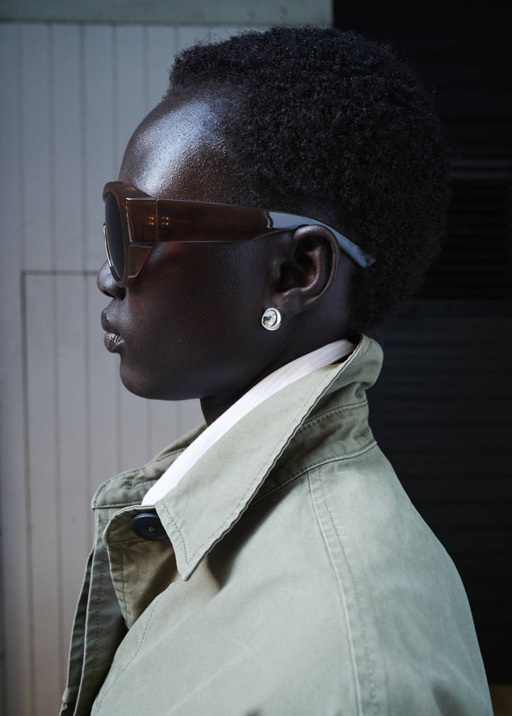 Oversized denim parka — Khaki