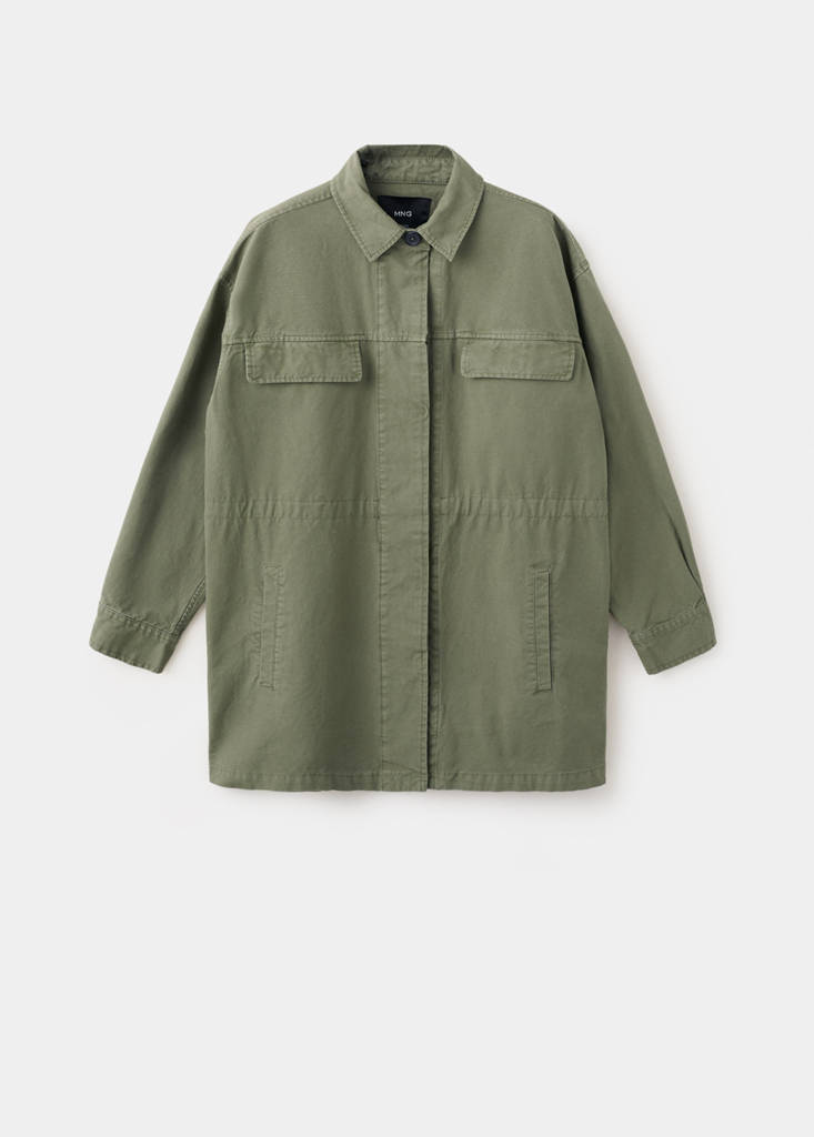Oversized denim parka — Khaki