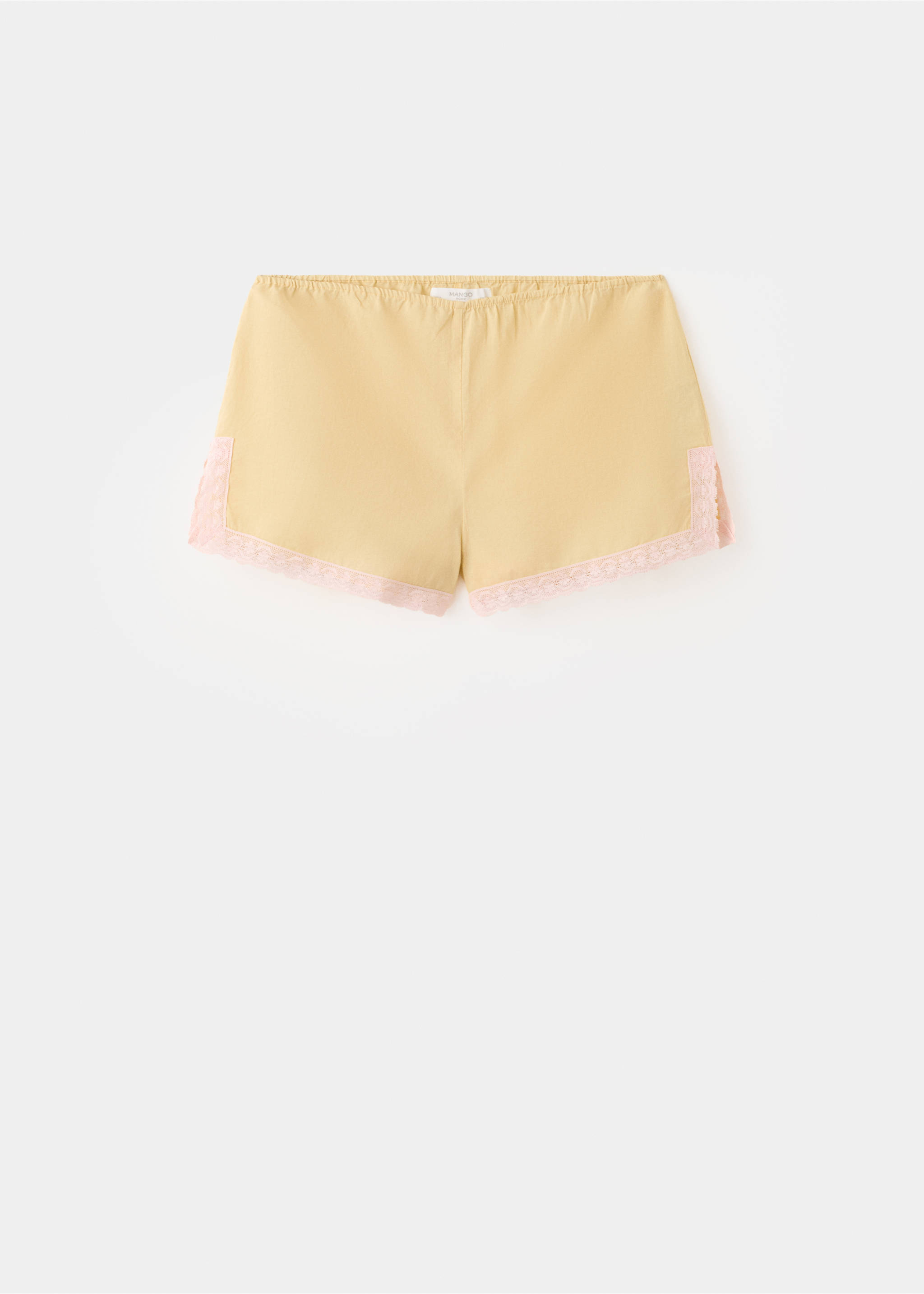 100% cotton pajama shorts - Article without model, Pastel Yellow. Ref: 27045974-00.